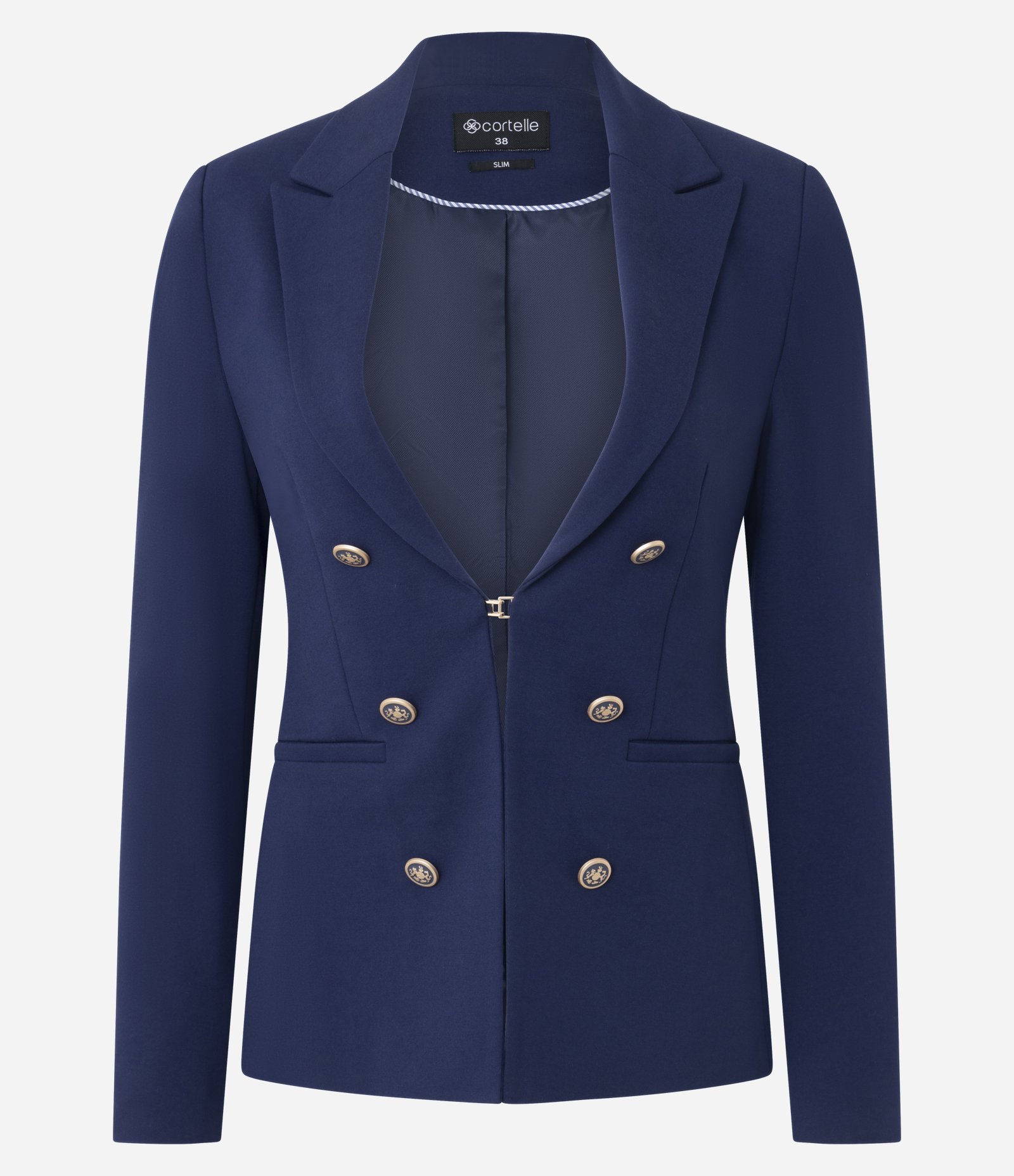 Blazer Slim Alfaiatado com Recorte Estruturado Azul 5
