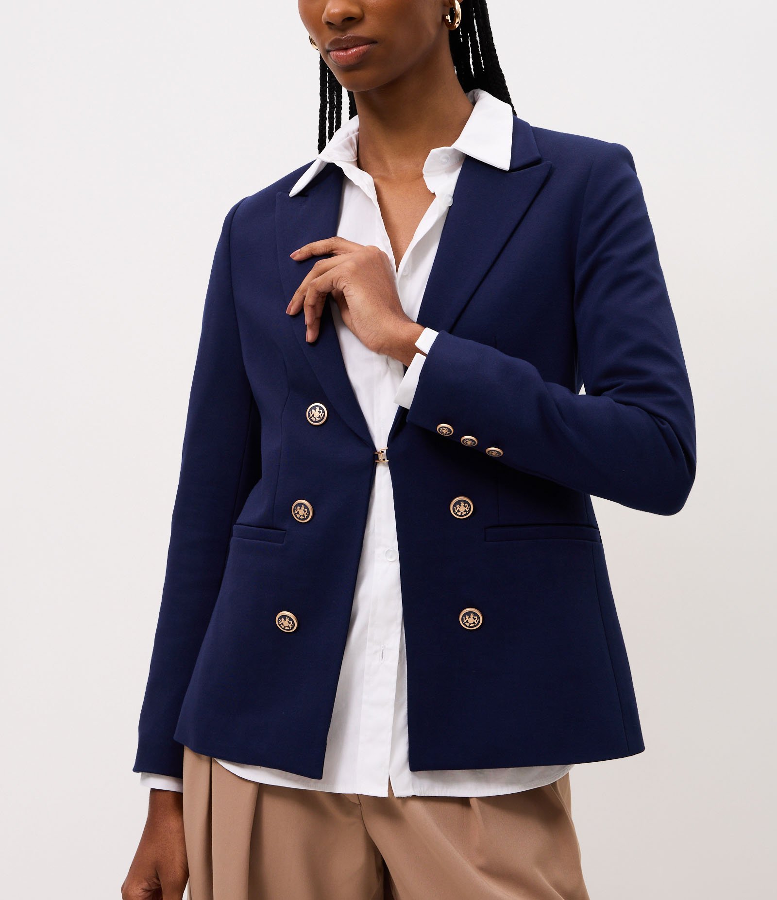 Blazer Slim Alfaiatado com Recorte Estruturado Azul 3