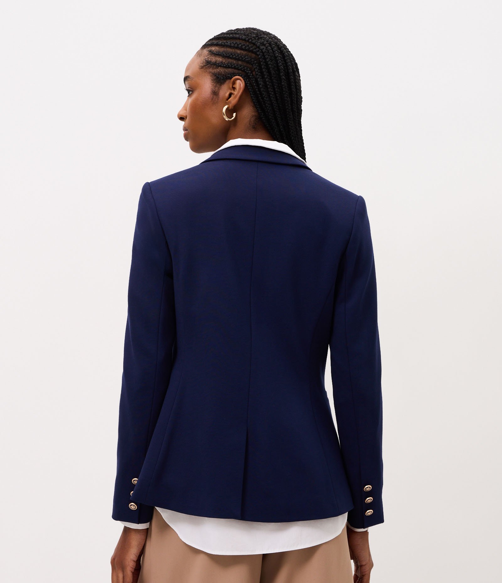Blazer Slim Alfaiatado com Recorte Estruturado Azul 4