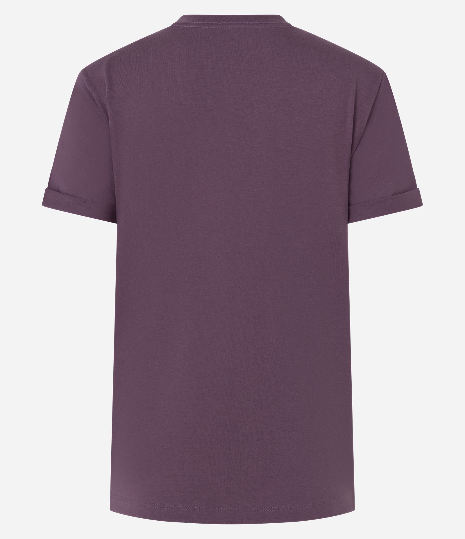 Camiseta Regular em Algodão com Manga Dobrada Roxo 2
