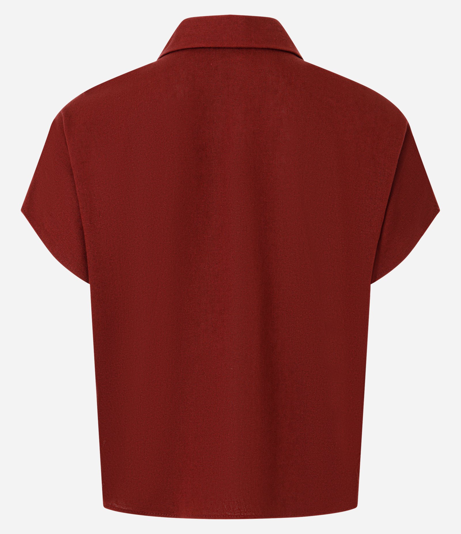 Blusa em Viscolinho com Colarinho na Gola e Sem Cava Vinho 4
