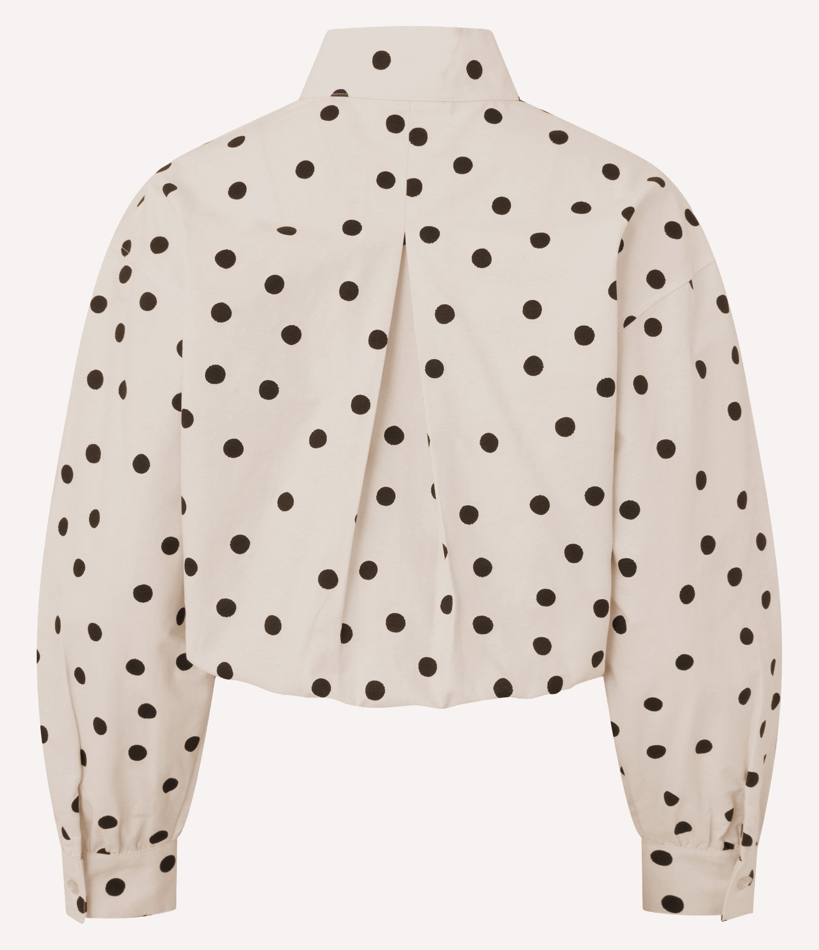 Camisa em Tricoline com Estampa Poá e Elástico na Cintura Off White 6