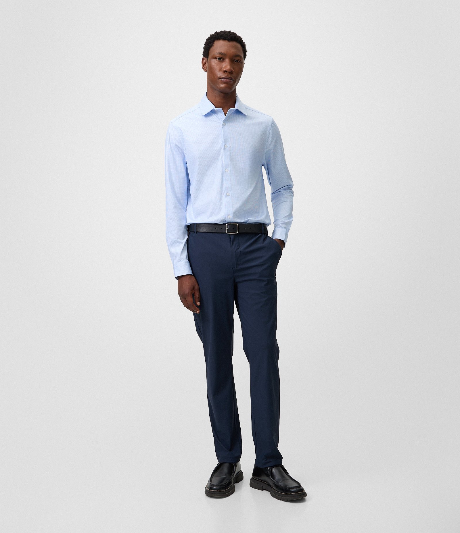Camisa Performance Xadrez em Poliamida com Toque Gelado Azul 2