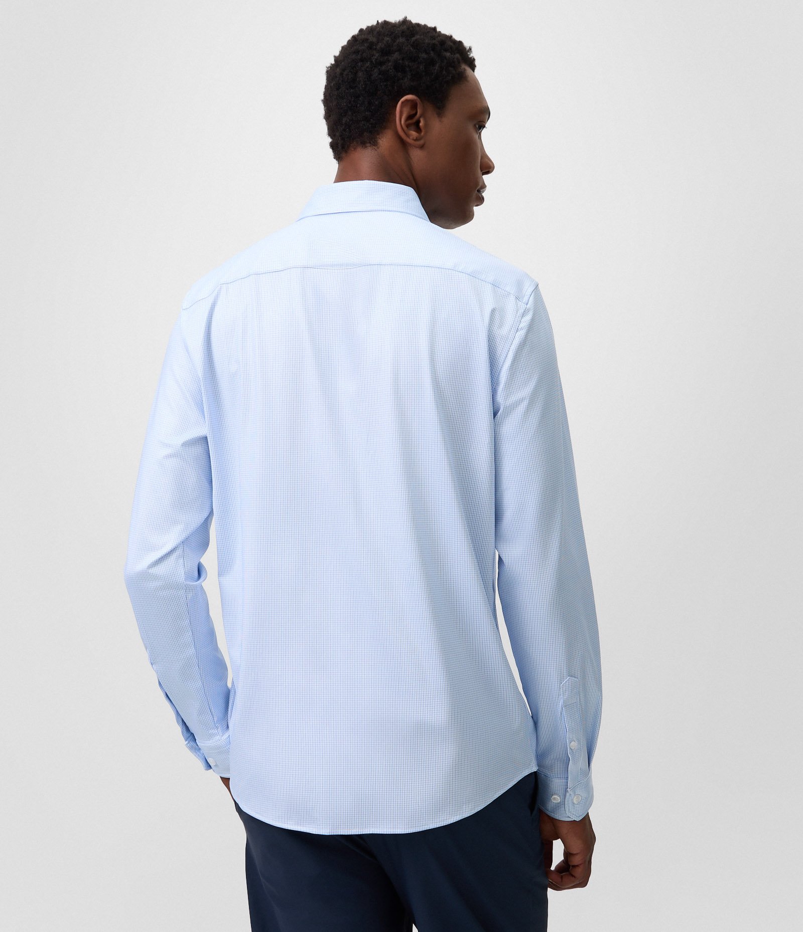 Camisa Performance Xadrez em Poliamida com Toque Gelado Azul 3