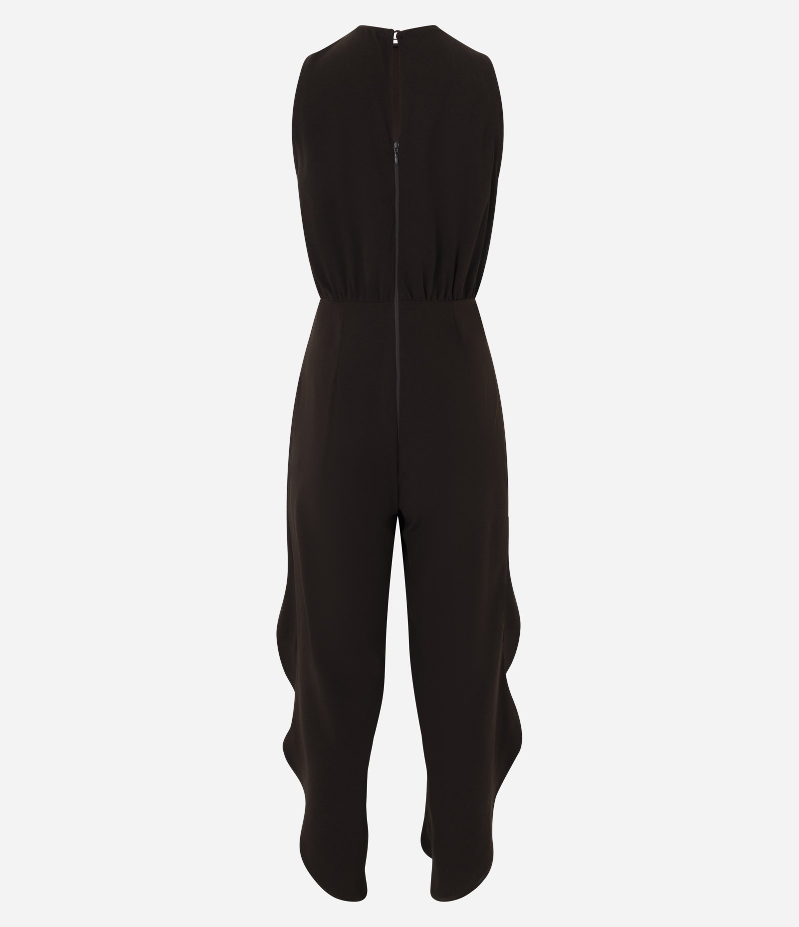 Macacão em Crepe com Calça Tulipa Marrom 7
