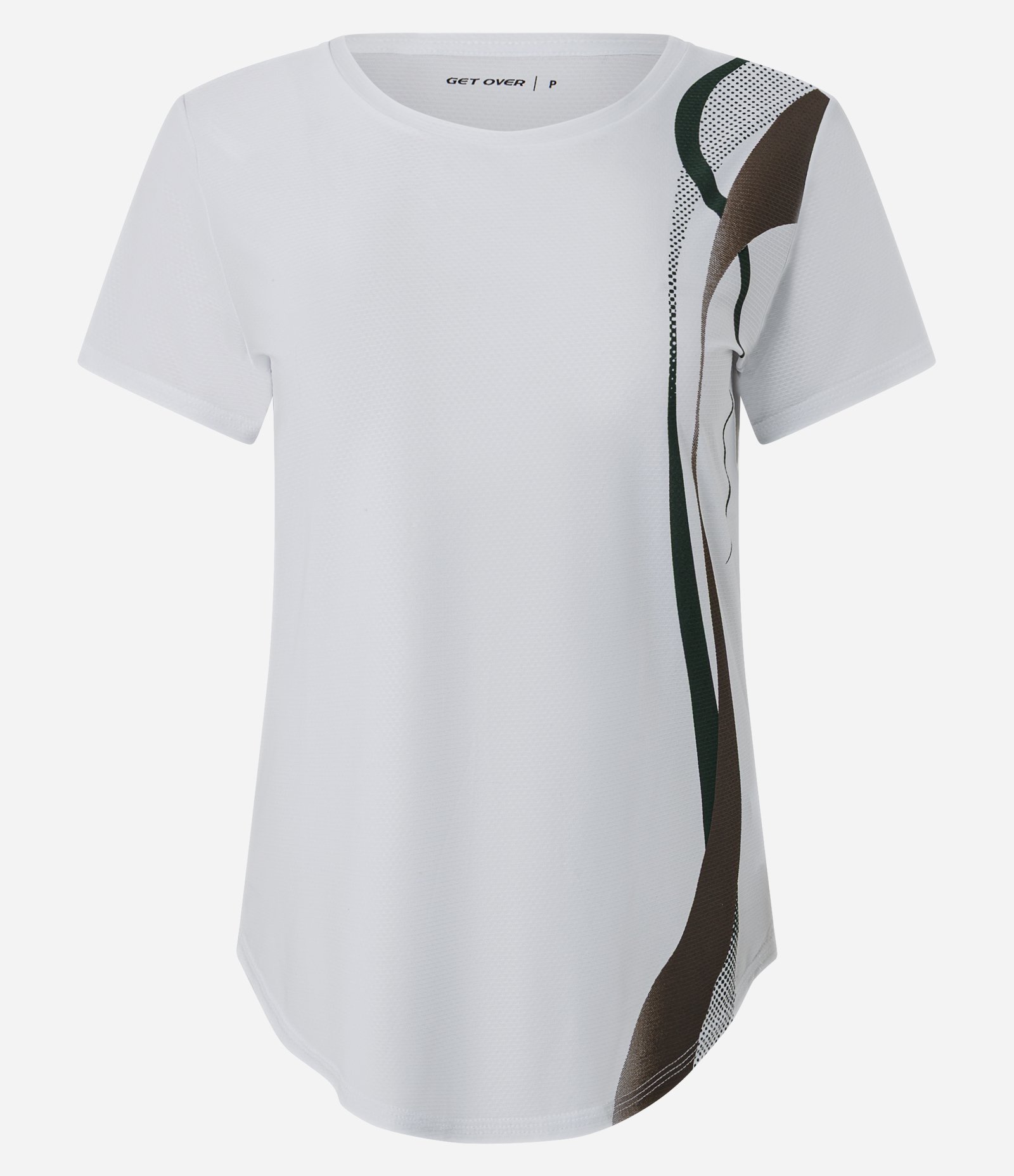 Camiseta Esportiva em Microfibra com Estampa de Ondas Branco 5