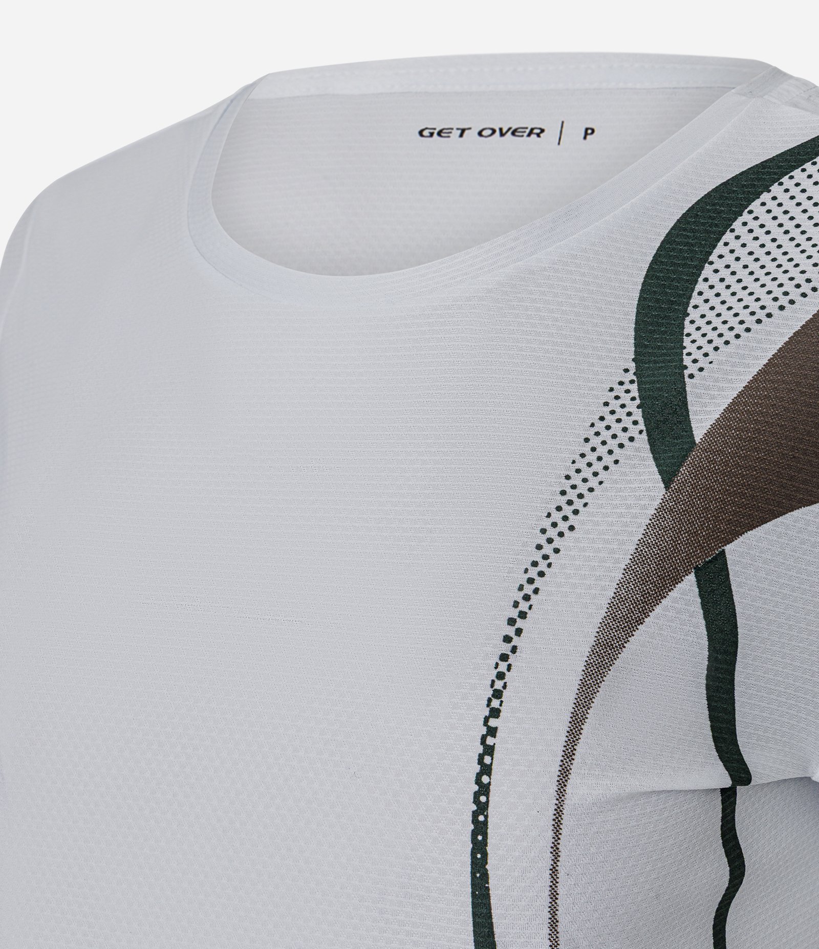 Camiseta Esportiva em Microfibra com Estampa de Ondas Branco 6