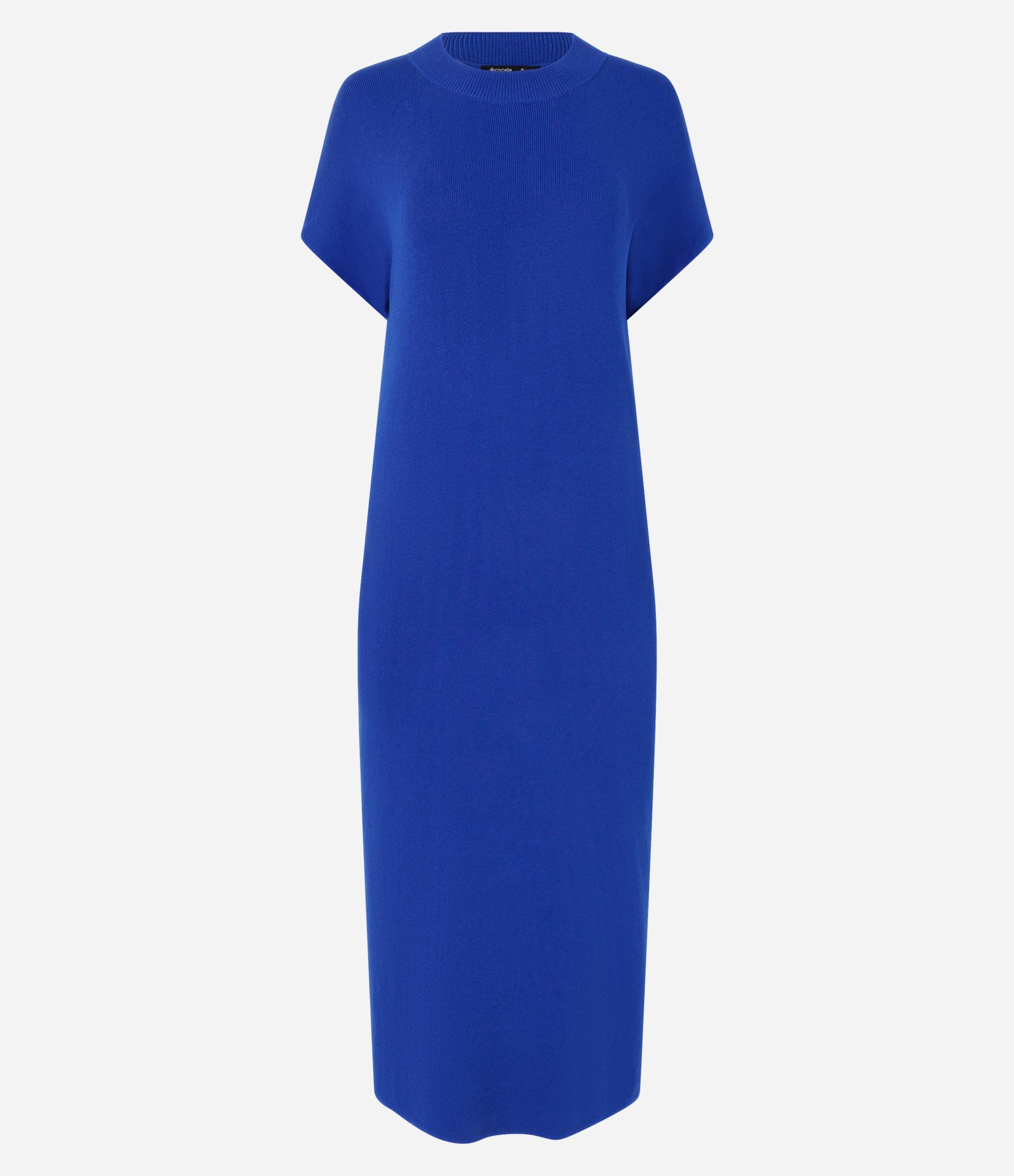 Vestido Midi em Tricô com Manga Morcego Azul 1