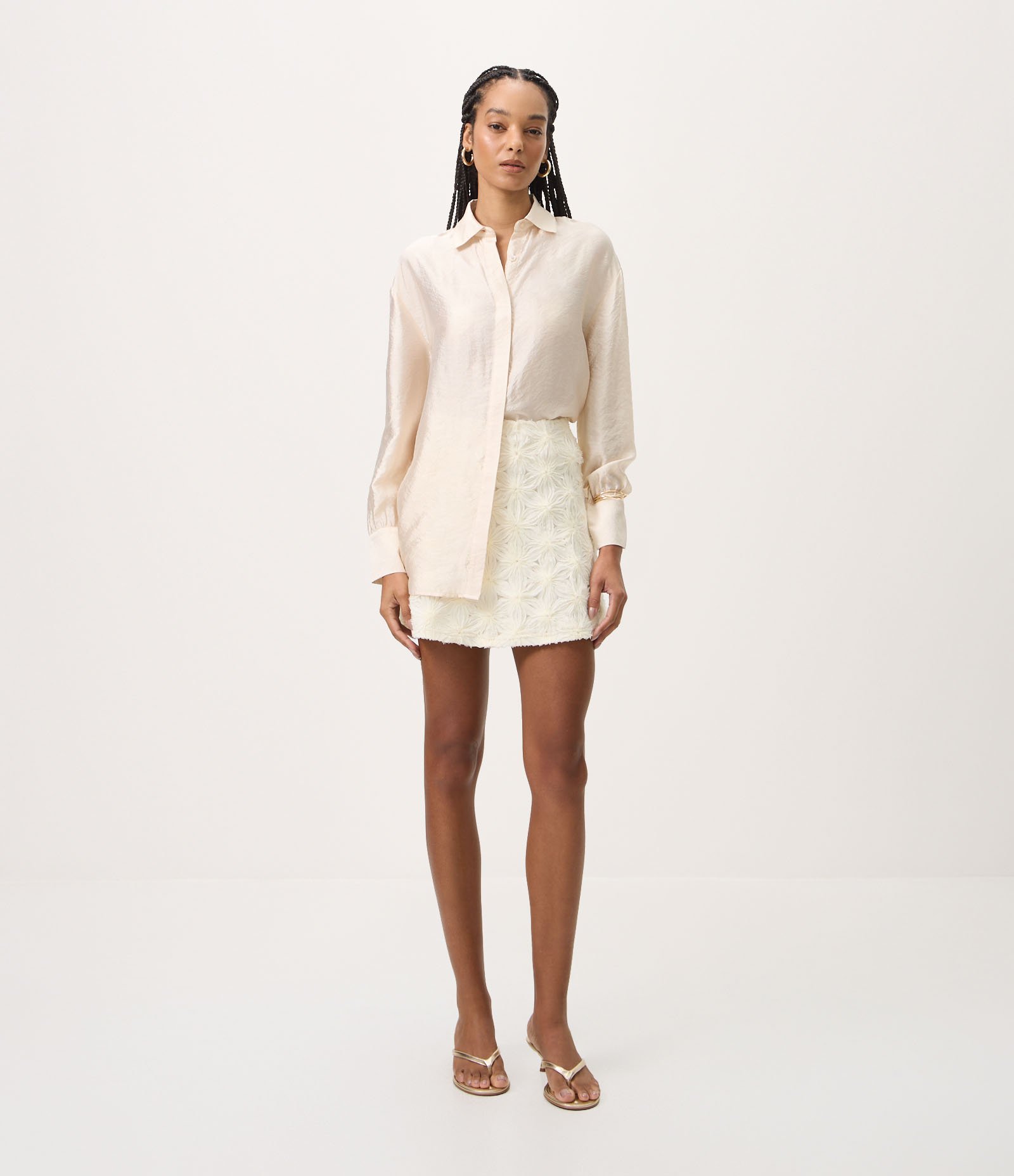 Camisa Oversized em Poliviscose com Colarinho Amarelo 2