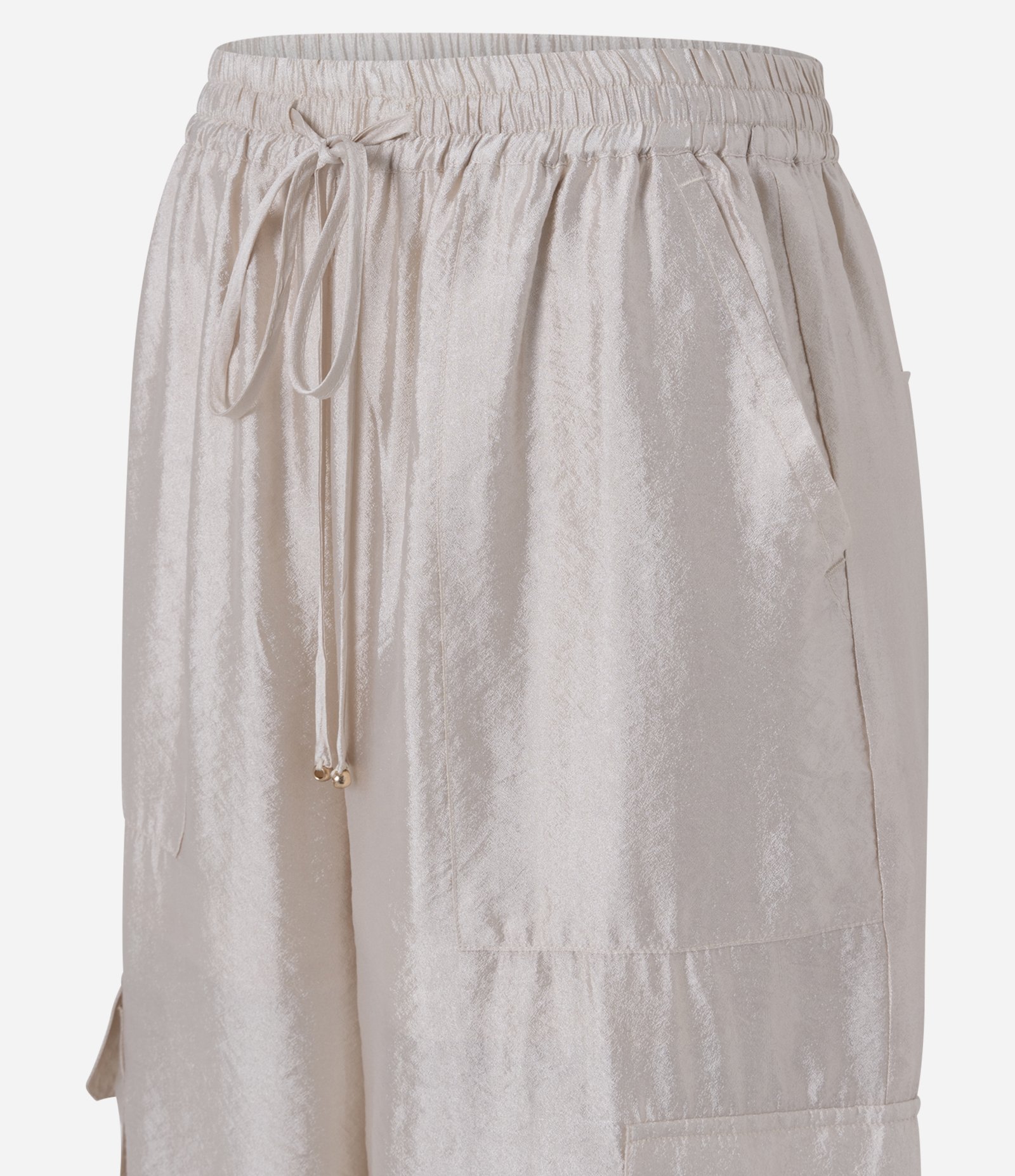 Calça Aladdim em Poliviscose com Bolsos Cargo Amarelo 2