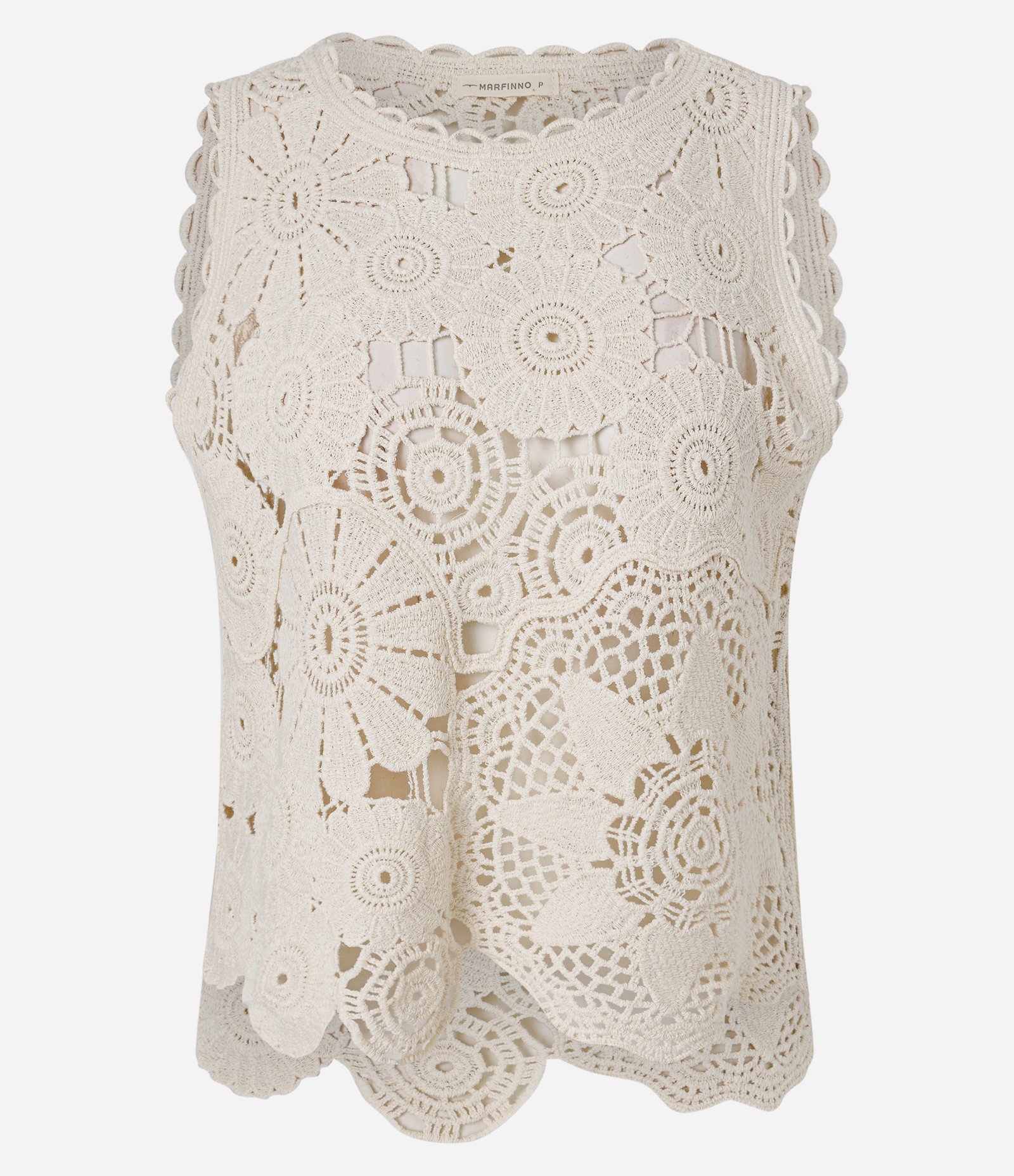 Blusa em Crochê com Flores Vazadas Branco 5