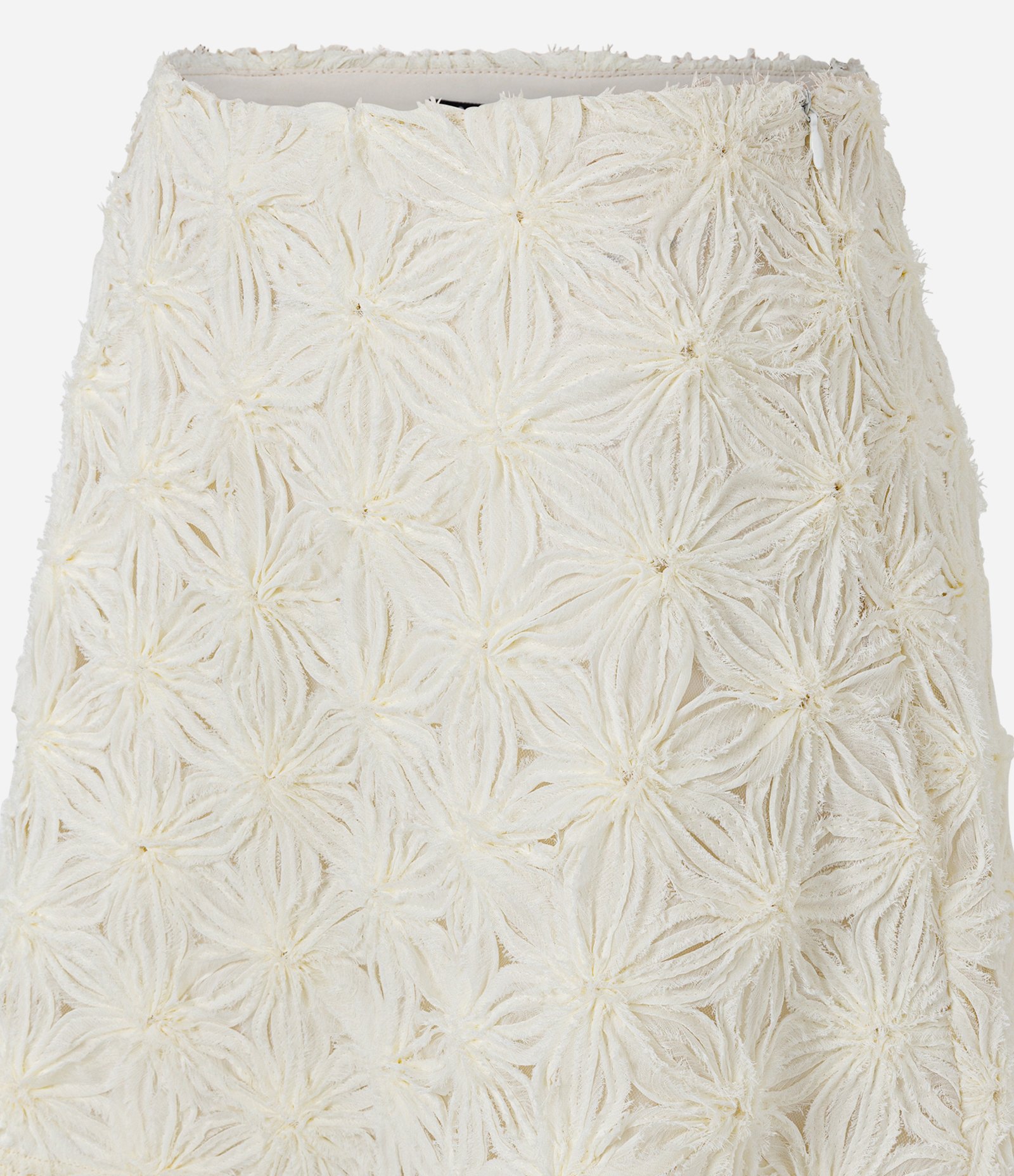 Saia Curta com Flores Aplicadas em 3D Off White 2