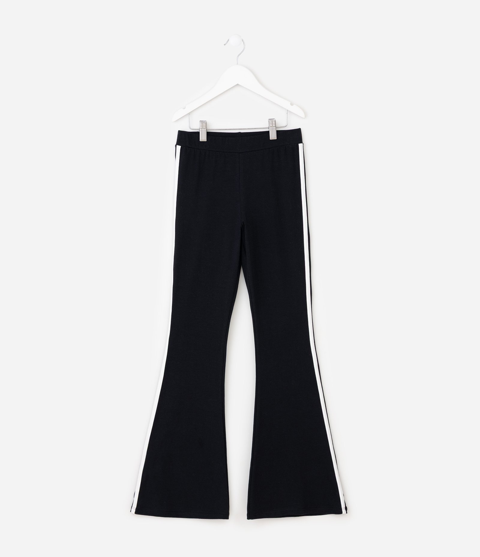 Calça Infantil Flare em Cotton com Listras Laterais – Tam 7 a 16 Anos Preto 2