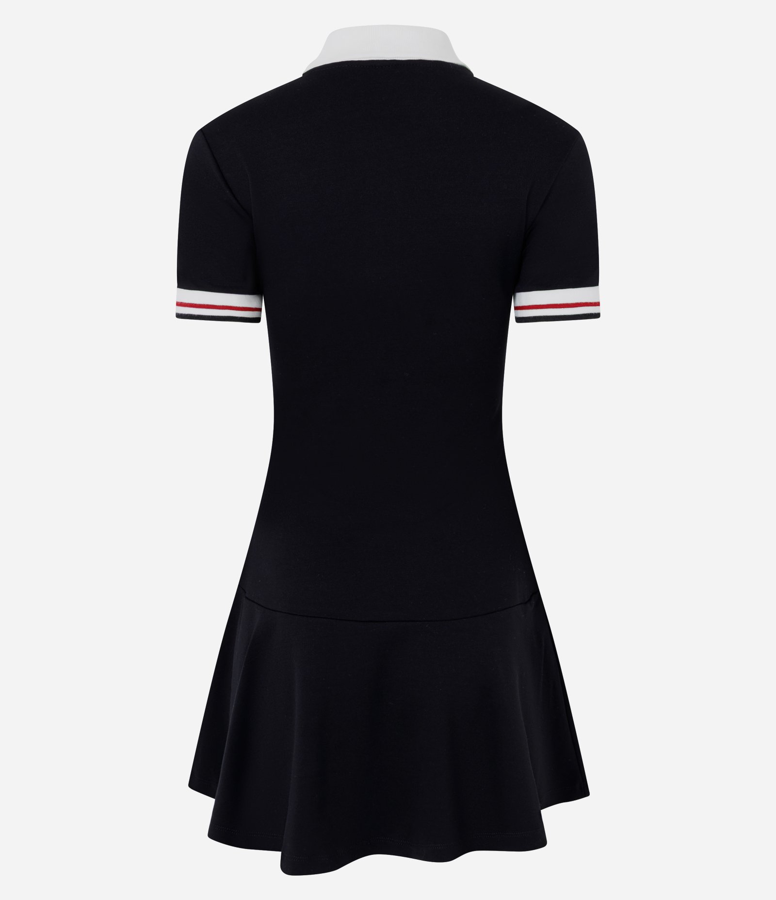 Vestido Skater Polo Texturizado com Detalhes Contrastantes Preto 6