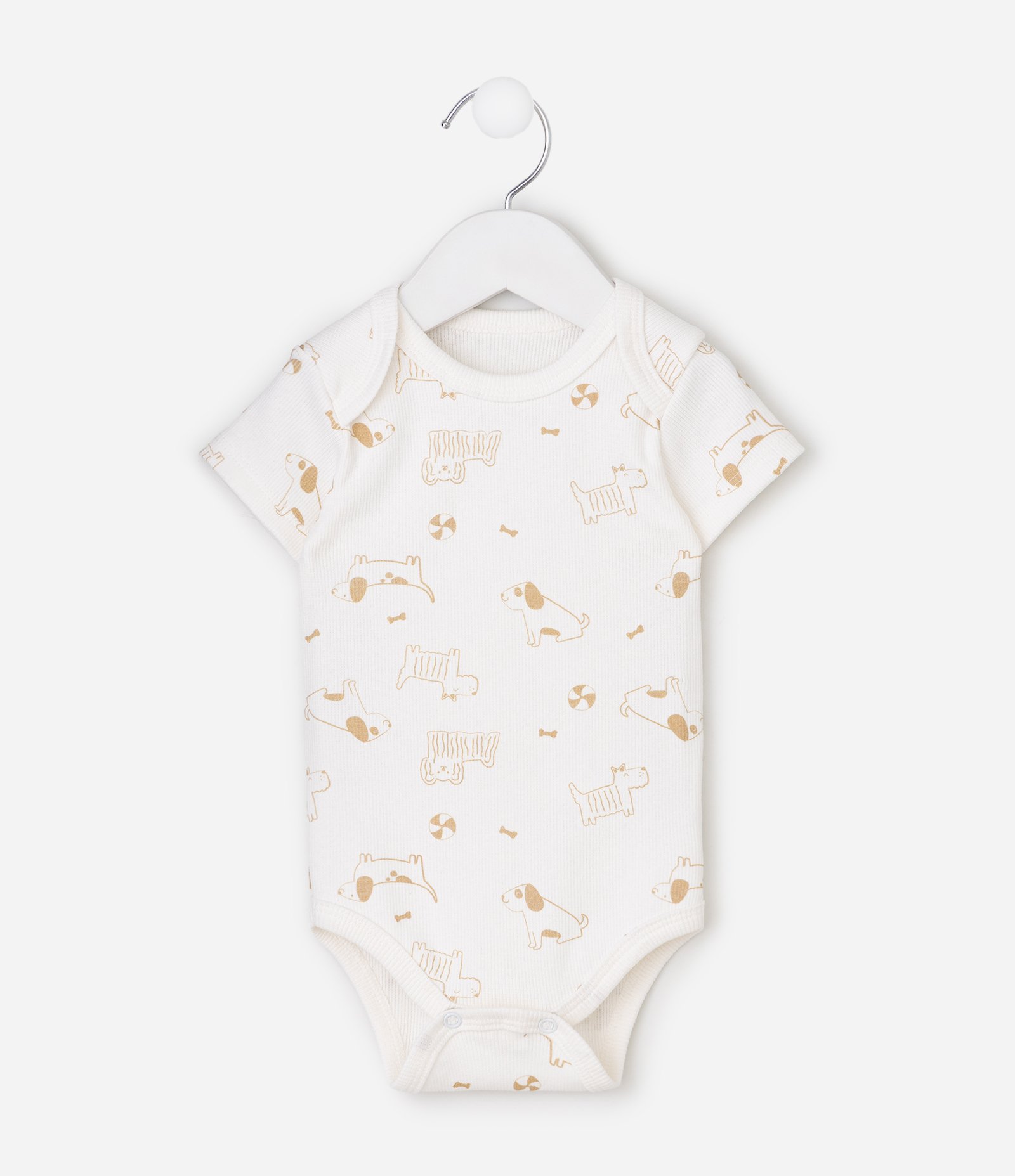 Conjunto Bebê Body e Jardineira com Estampa Animais – Tam 0 a 18 Meses Marrom/Branco 4
