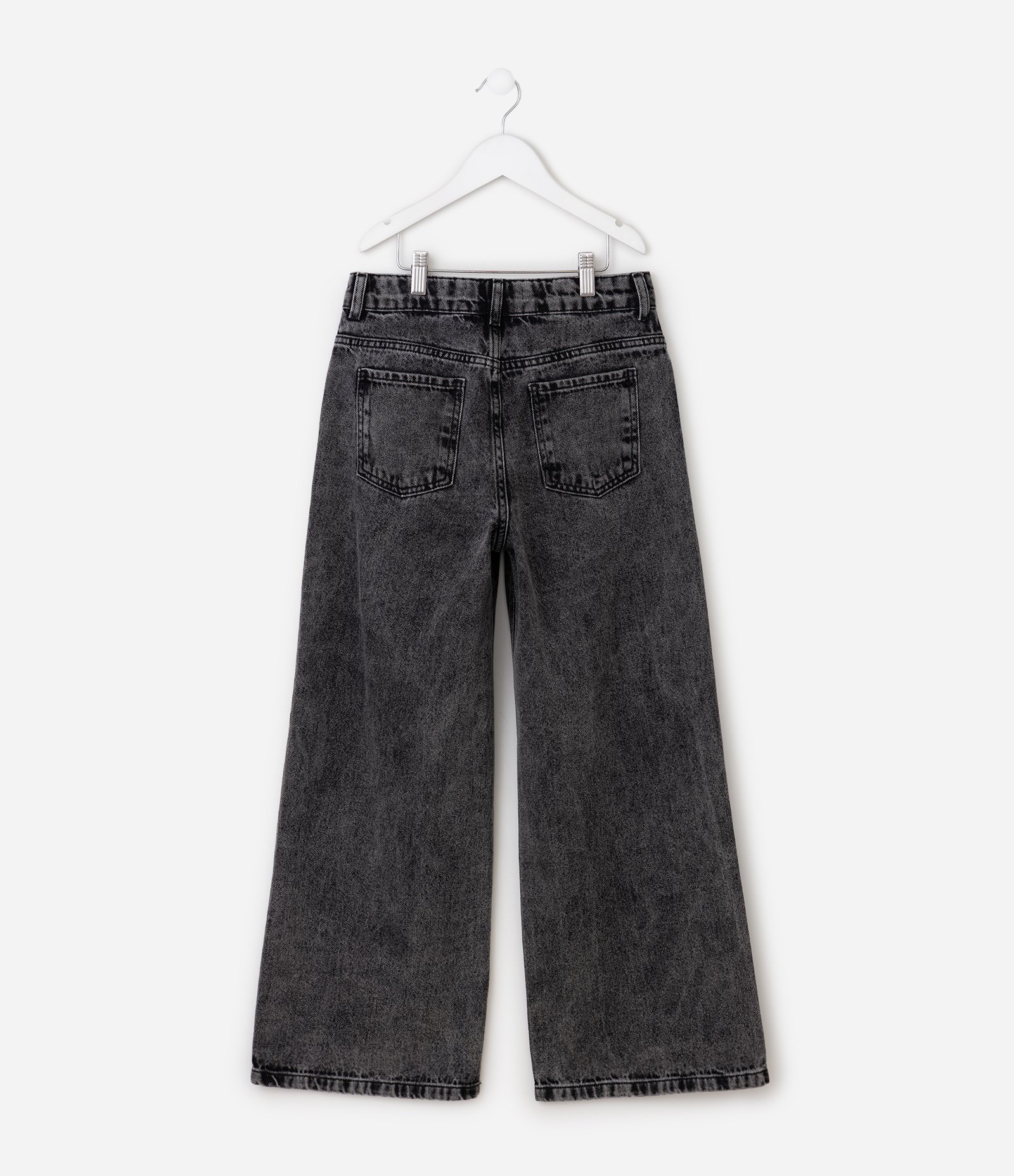 Calça Wide Jeans Infantil com Aplicação de Laços - Tam 5 A 16 Anos Preto 3