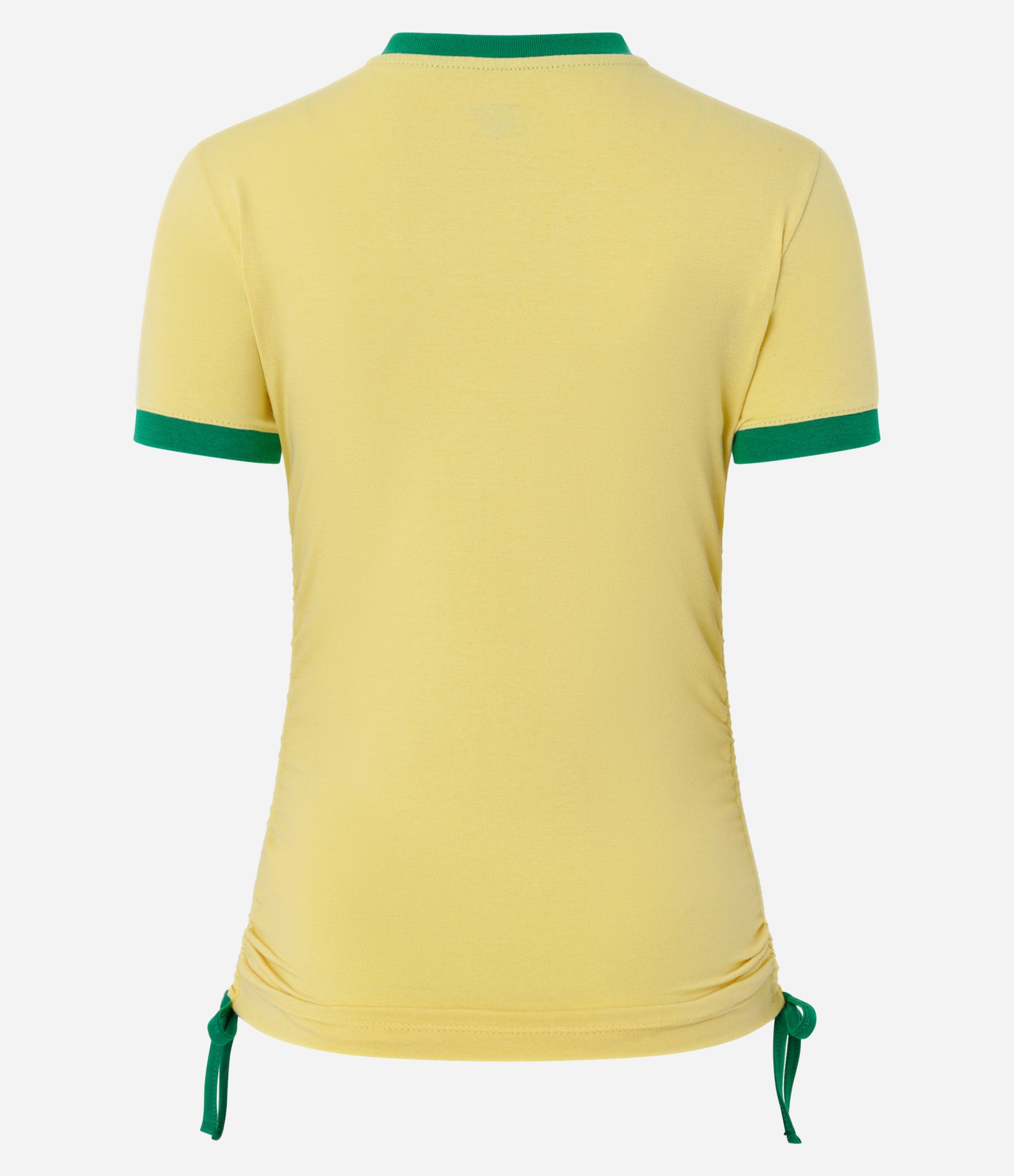 Camiseta em Algodão com Estampa Guaraná e Amarração Lateral Amarelo 7