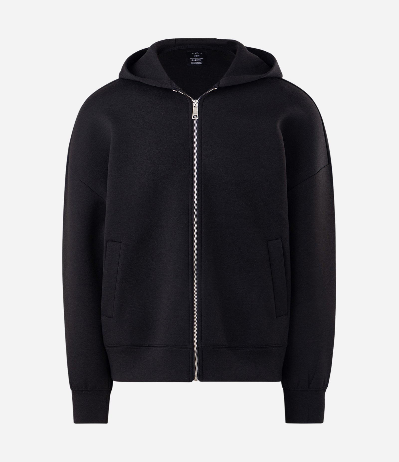 Jaqueta Boxy em Malha Scuba com Capuz Preto 5