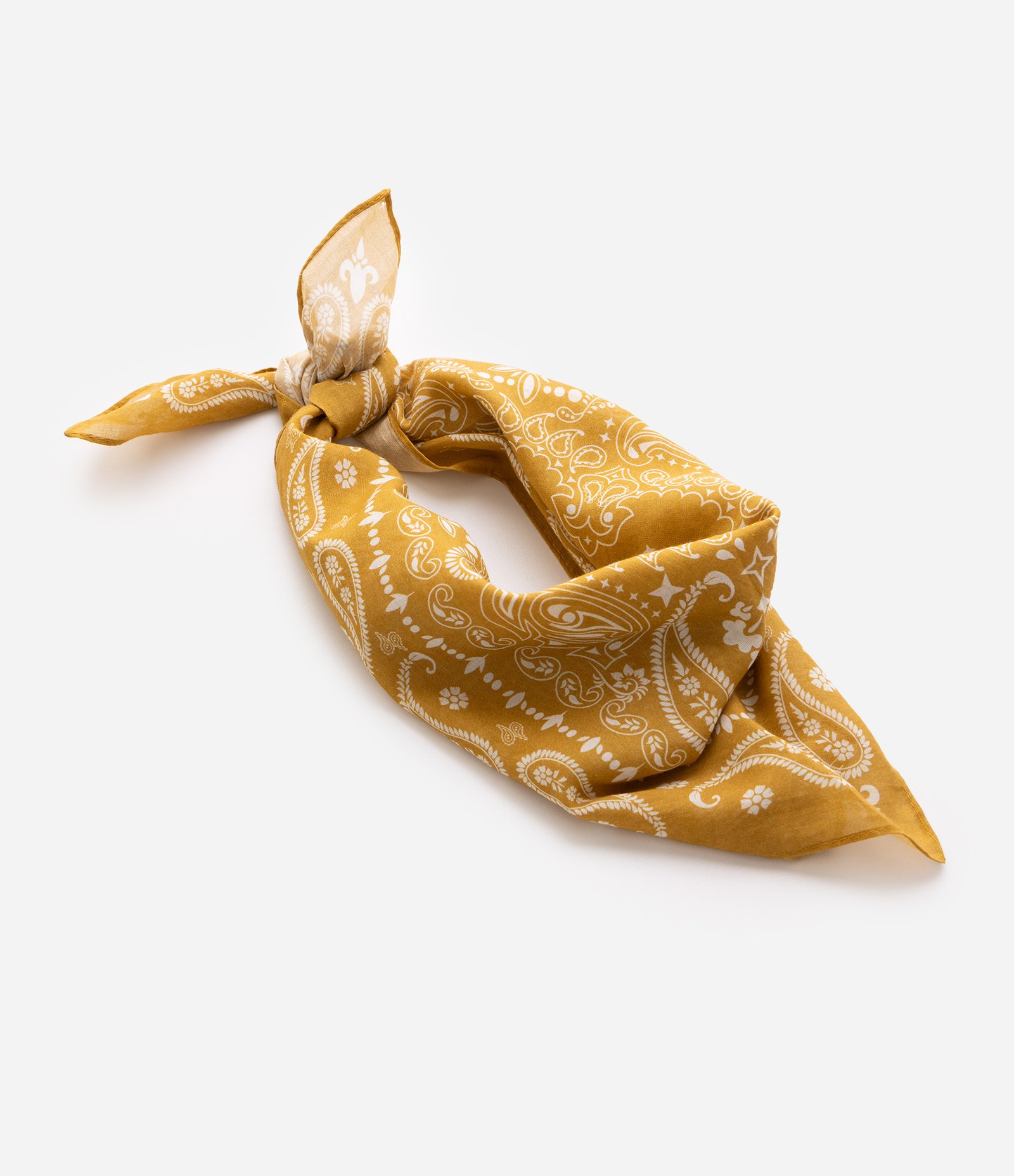 Lenço em Cotton com Estampa Paisley Amarelo 6