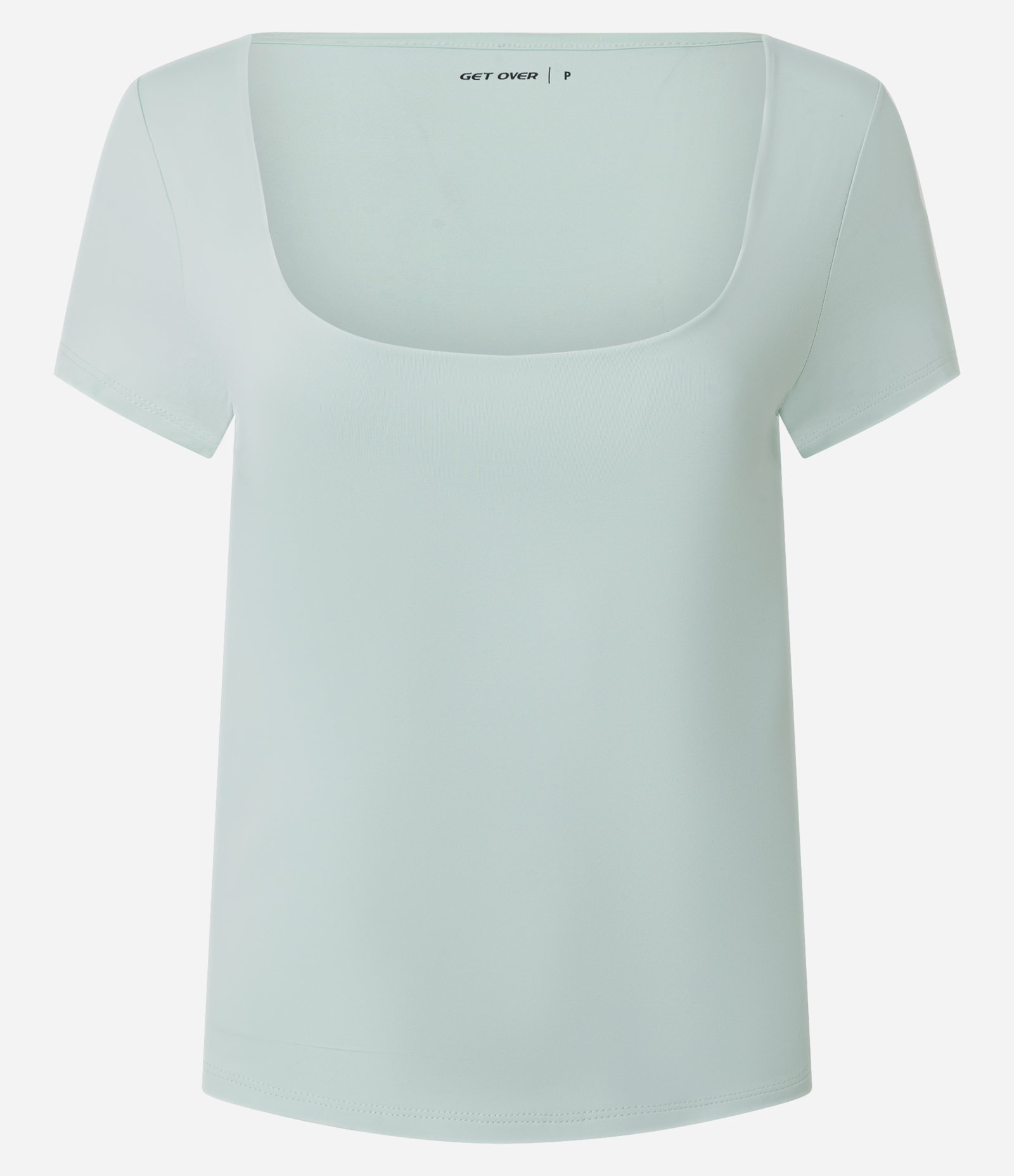 Camiseta Esportiva Ajustada em Microfibra com Decote Quadrado Verde 5