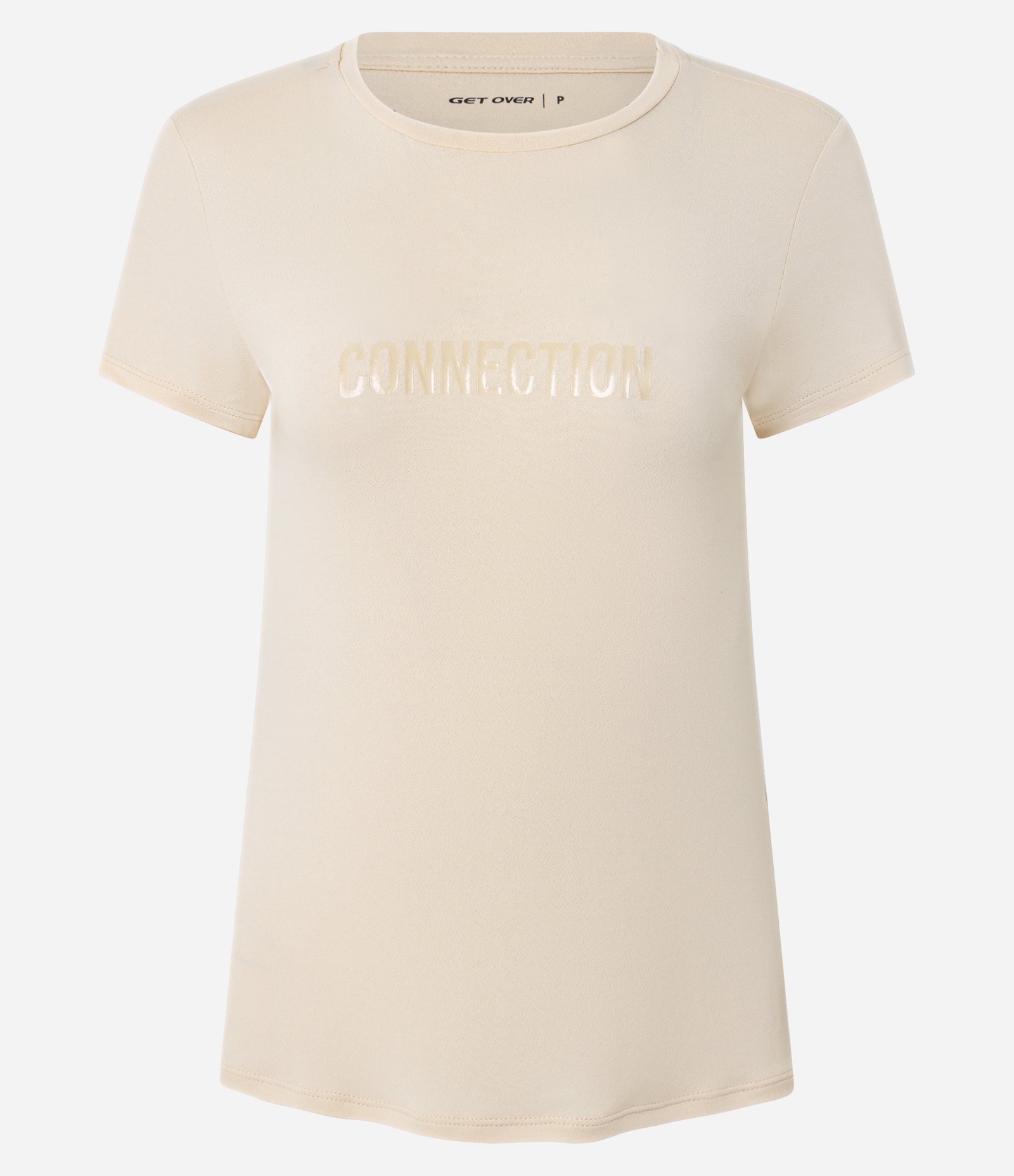 Camiseta Esportiva com Lettering Connection Bege 5