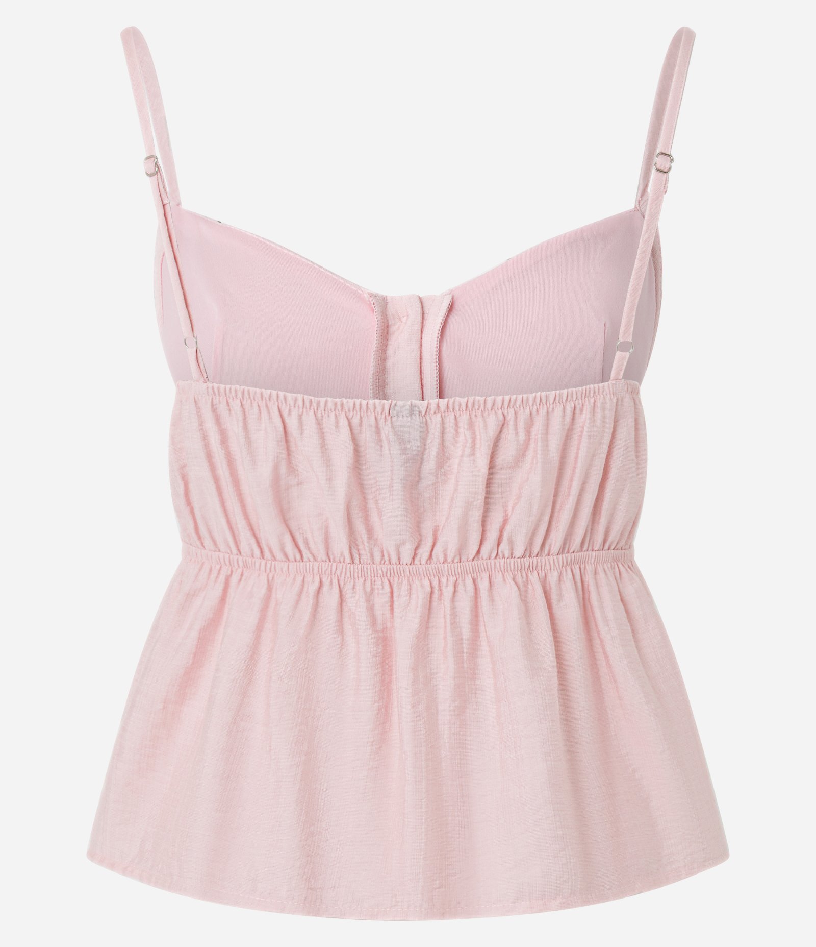 Blusa de Alcinha em Viscose Acetinada com Botões e Detalhe em Renda Rosa 7