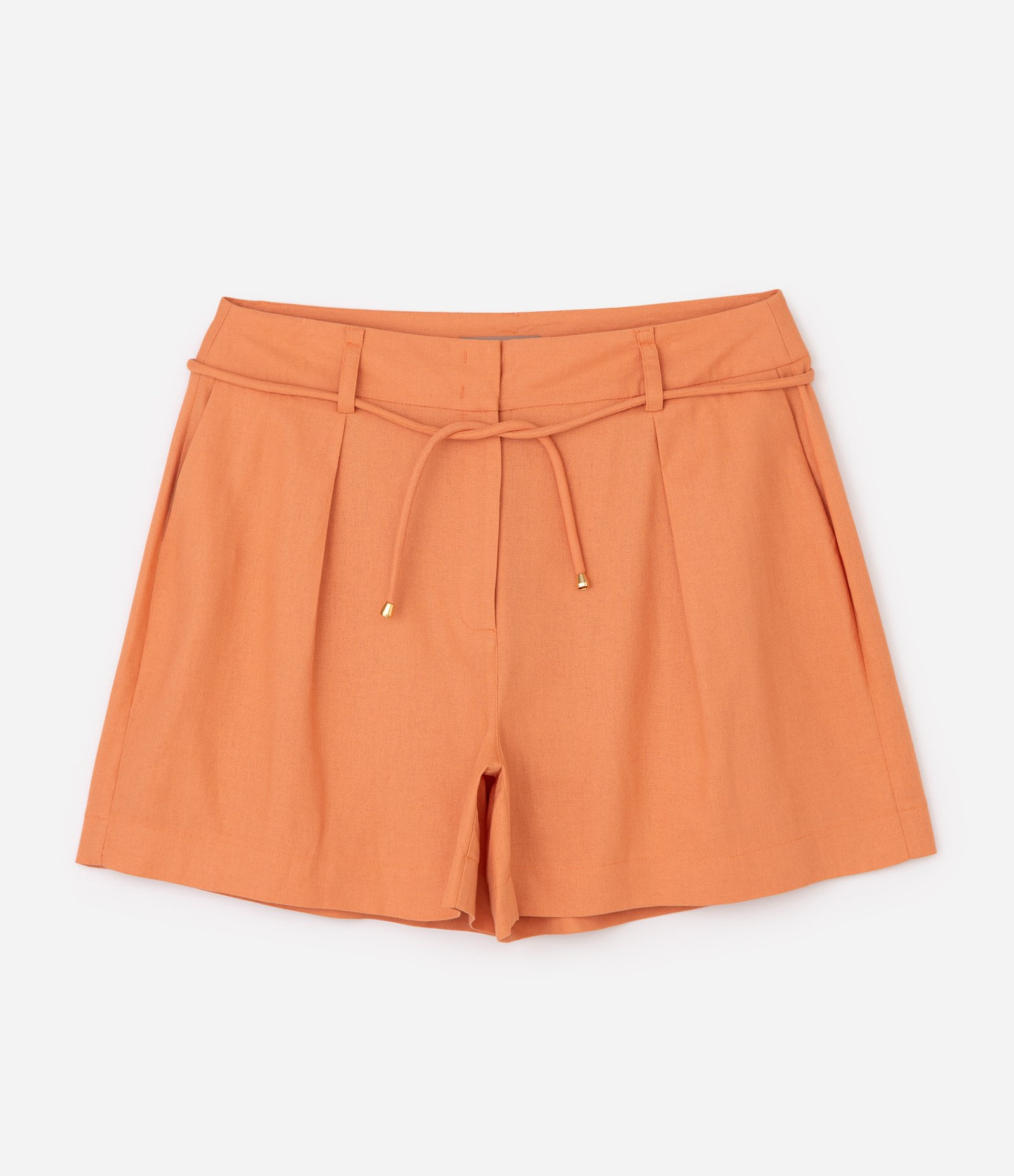 Bermuda em Viscose com Cós Alto Curve & Plus Size Laranja 5