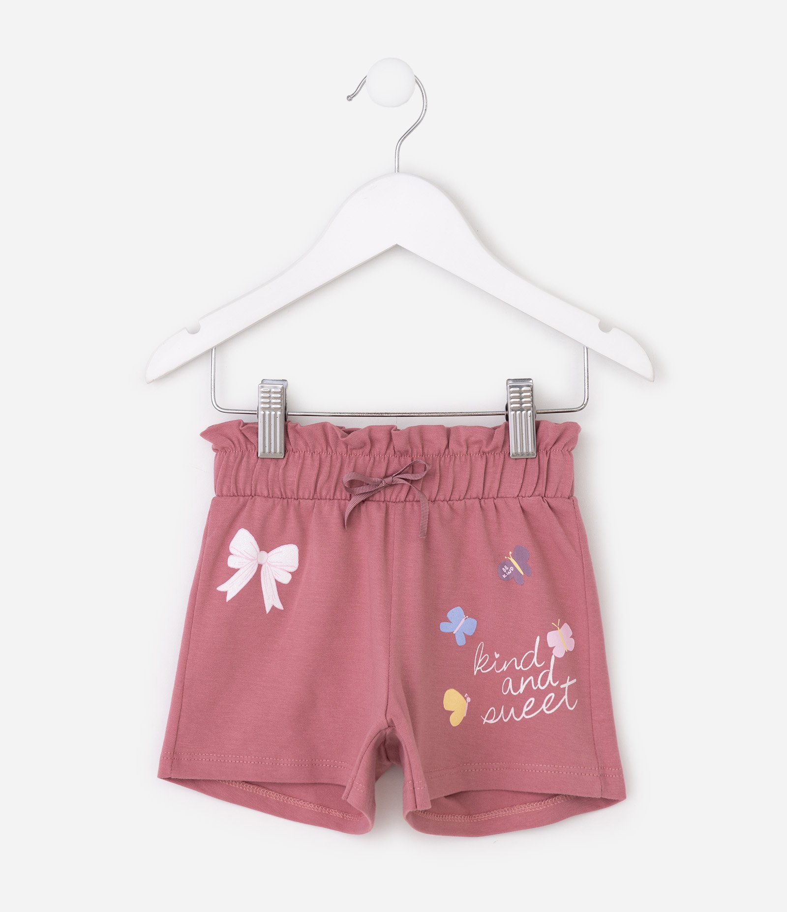 Short Clochard Infantil com Estampa Borboletas – Tam 1 a 6 Anos Rosa 2