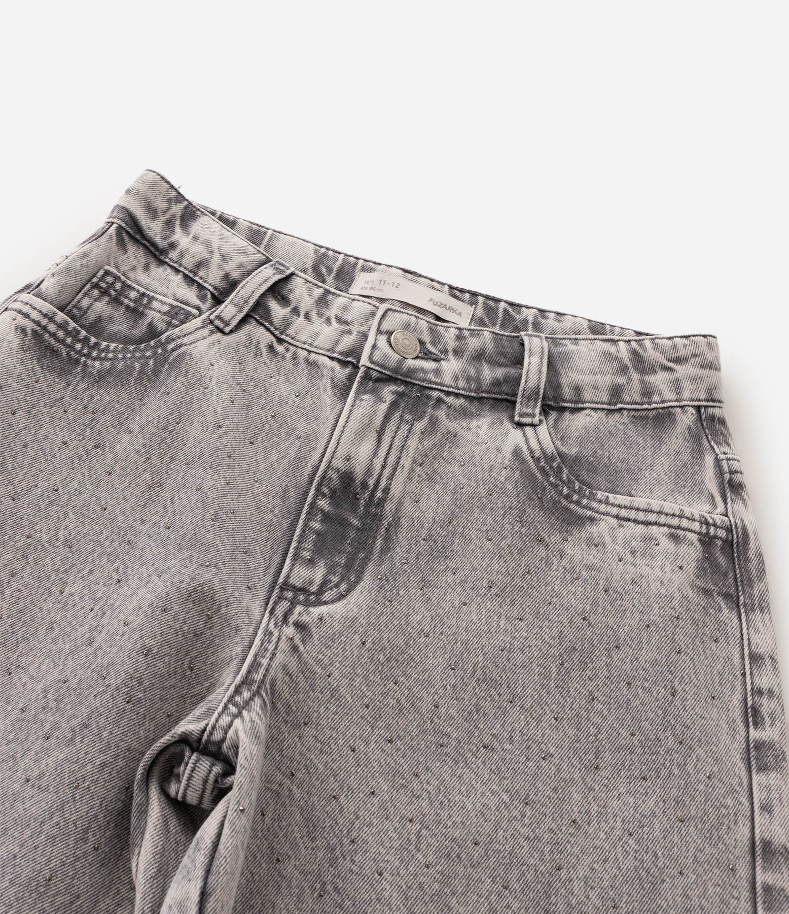 Calça Jeans Fashion Wide Infantil - Tam 5 a 16 Anos Cinza 5