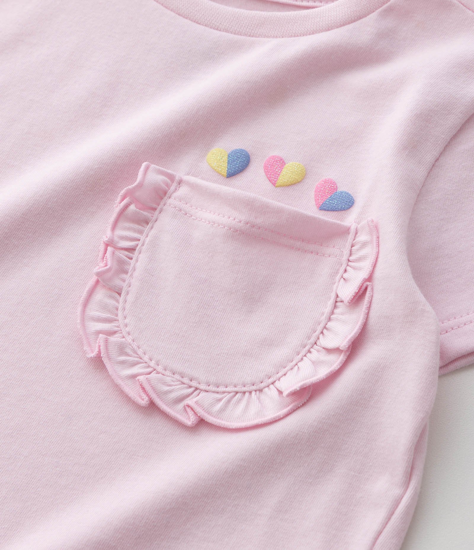 Blusa Relaxed Infantil em Algodão com Bolso e Corações – Tam 1 a 6 Anos Rosa 5