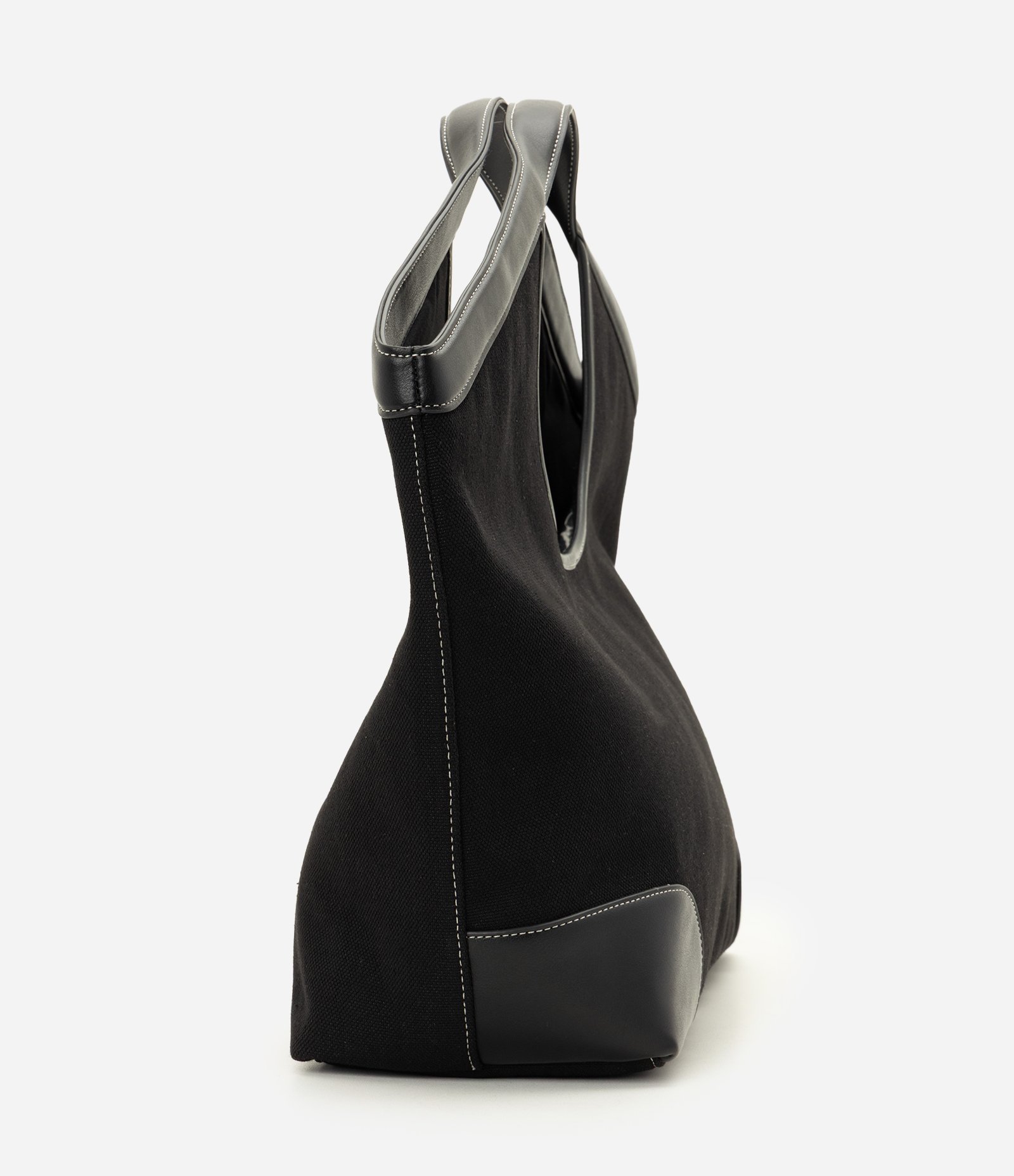 Bolsa Shopper Grande com Detalhes em PU Preto 7