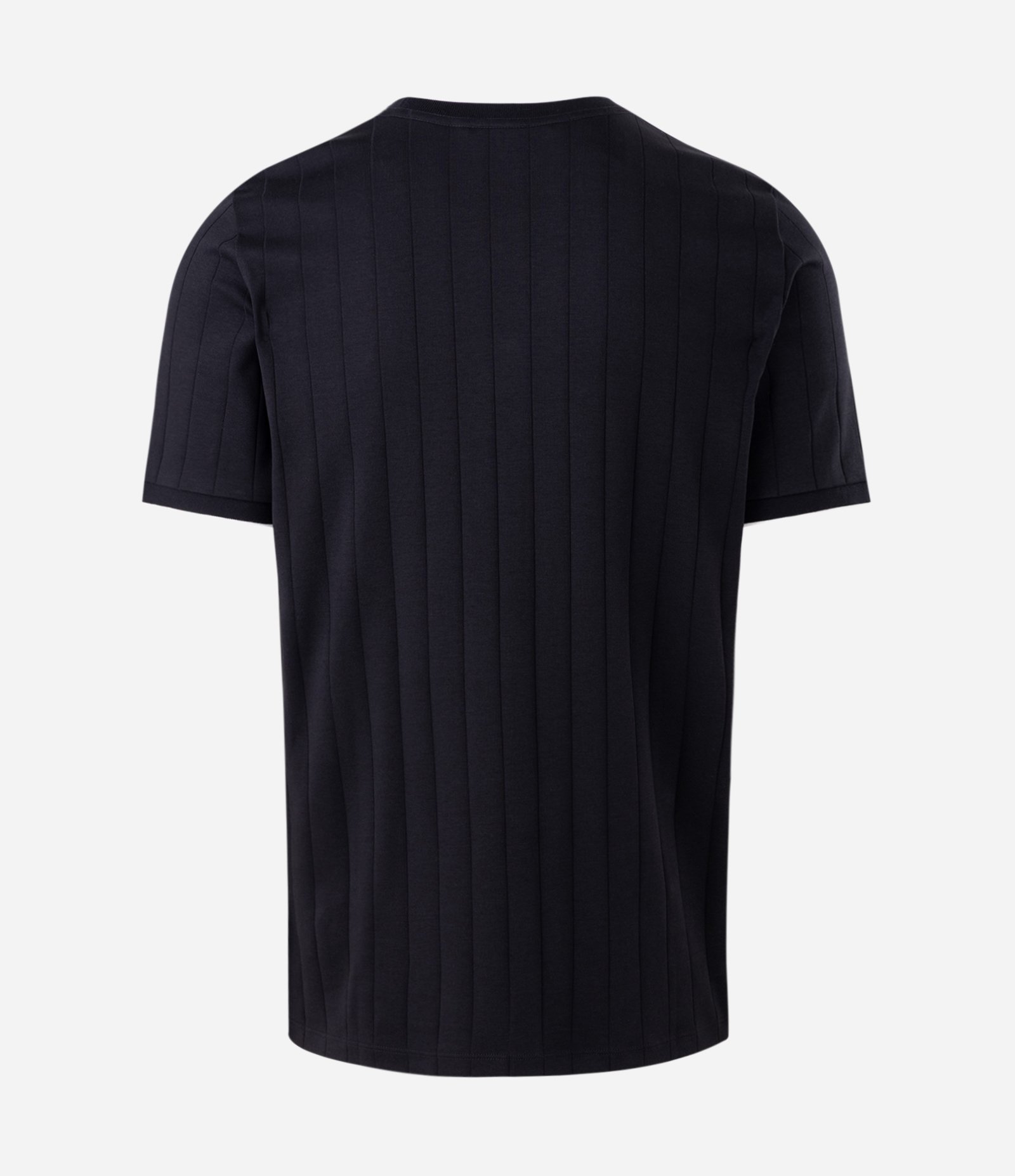 Camiseta em Algodão Peruano Texturizada com Listras Verticais Preto 6
