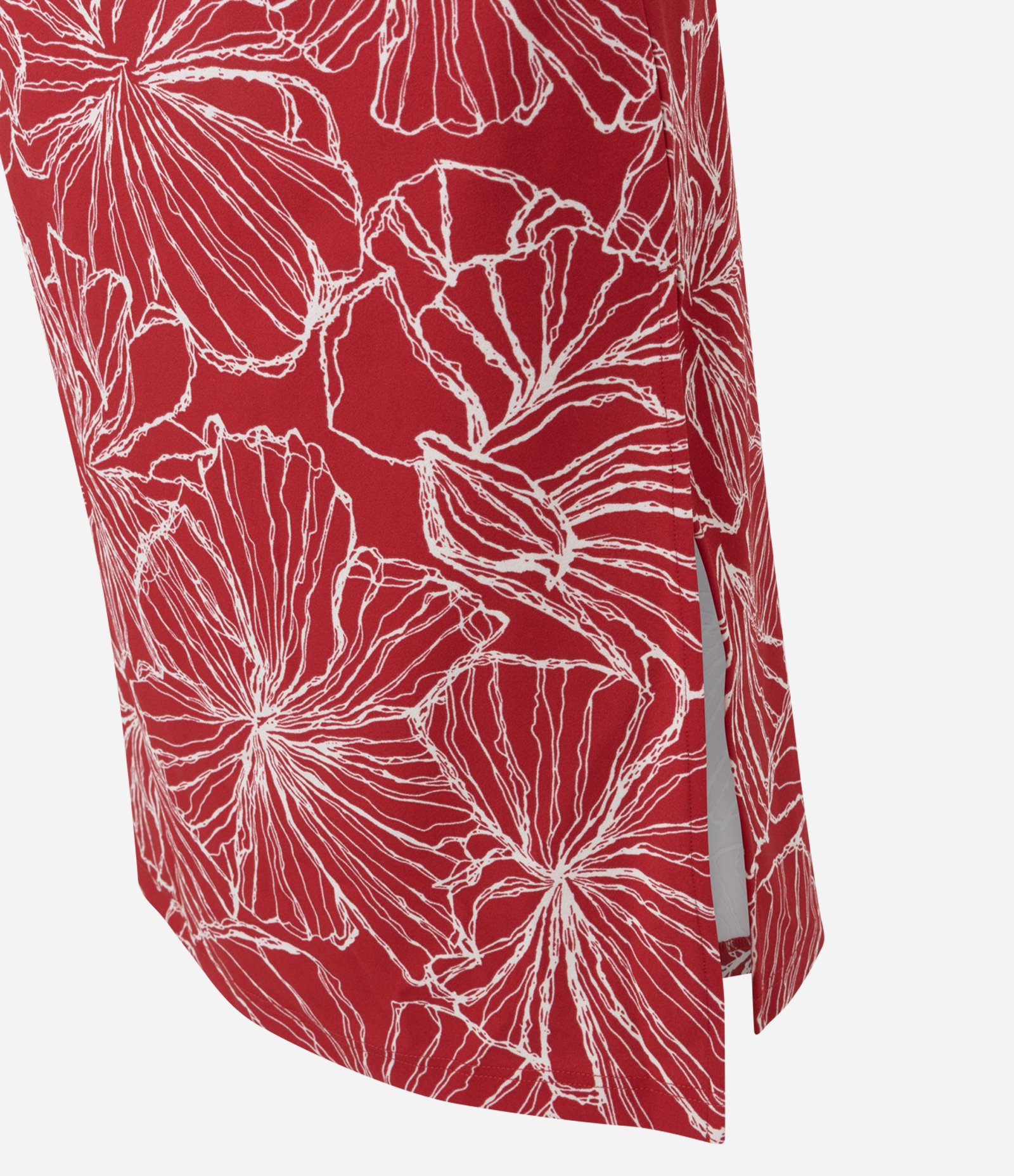 Vestido Midi de Um Ombro Só com Estampa Floral Vermelho 2