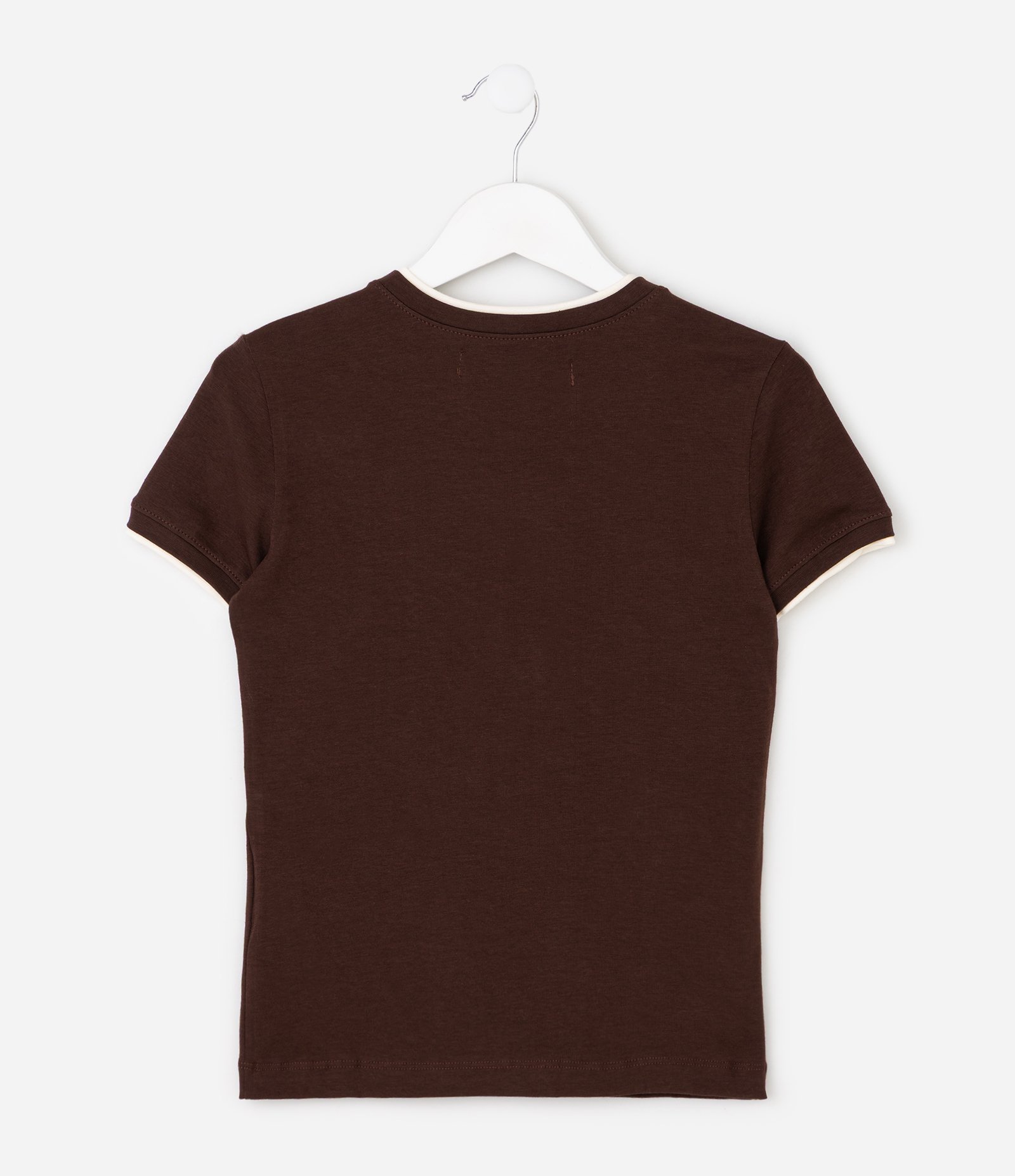 Blusa Baby Look Infantil com Detalhe Contrastante – Tam 5 a 16 Anos Marrom 2