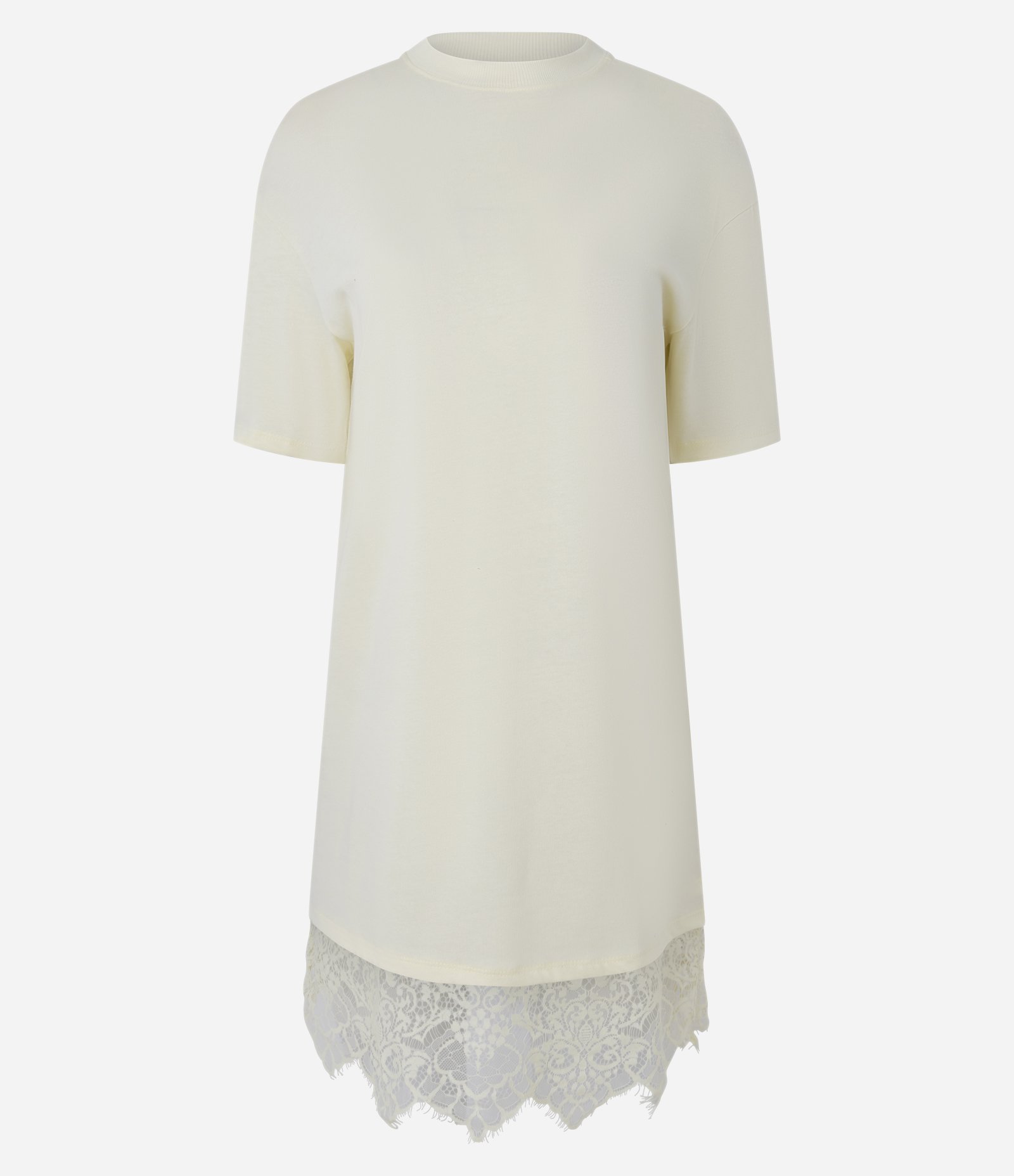 Vestido Reto em Algodão com Renda na Barra Amarelo 5