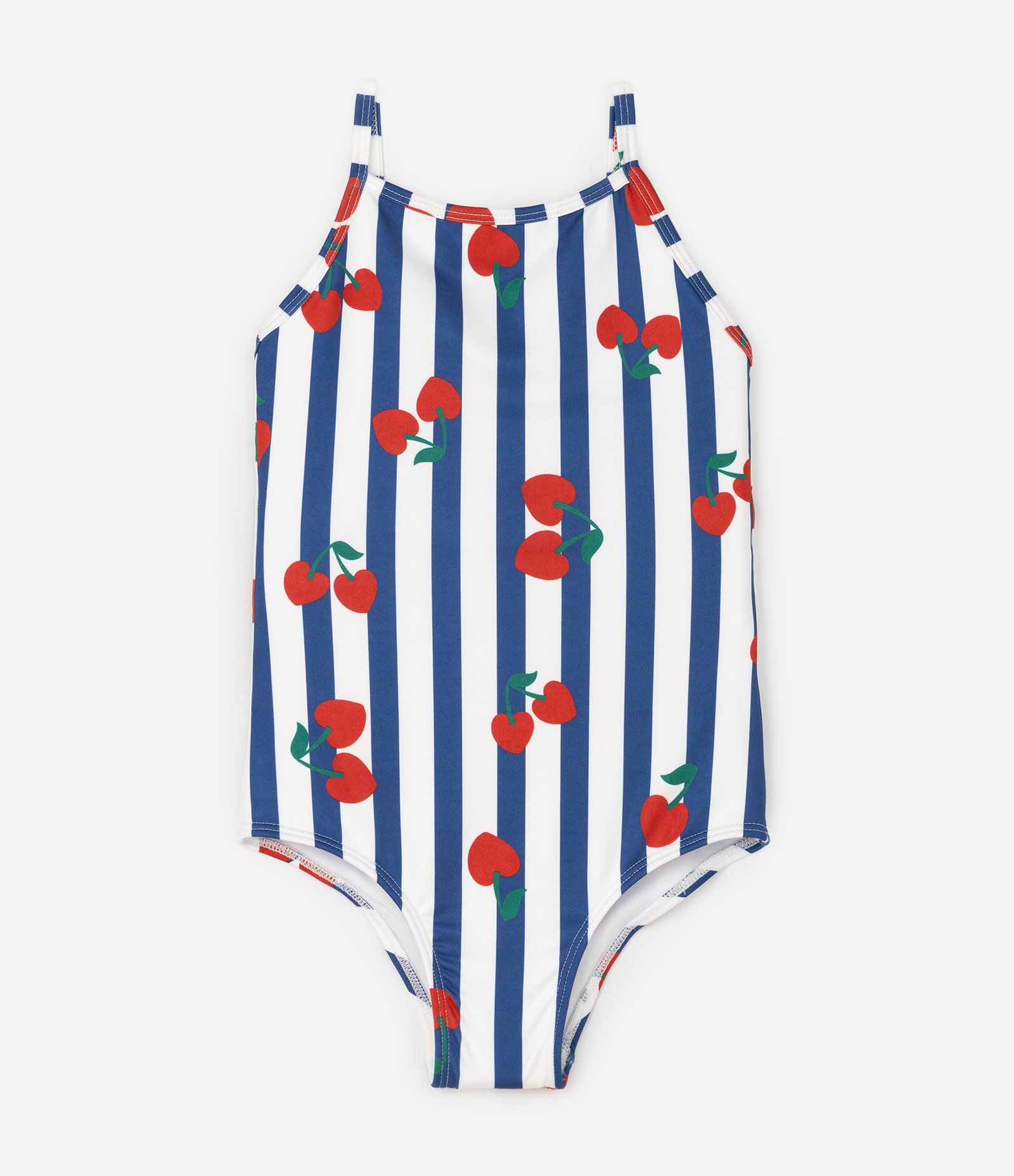 Maiô Infantil Accessories Estampa Cerejas e Listras - Tam 5 a 14 Anos Branco 1