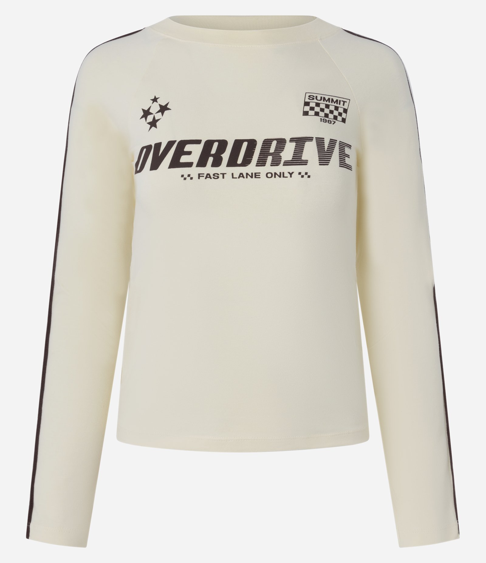 Blusa Manga Longa em Algodão com Estampa Overdrive e Viés Contrastante Amarelo 5