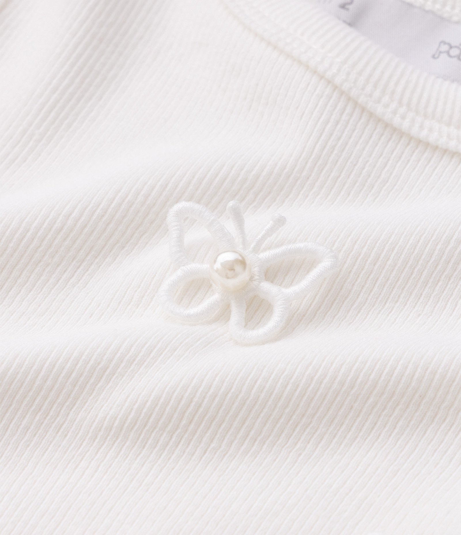 Camiseta Infantil Poim com Bordados de Flores Tam 1 a 6 Anos Branco 5