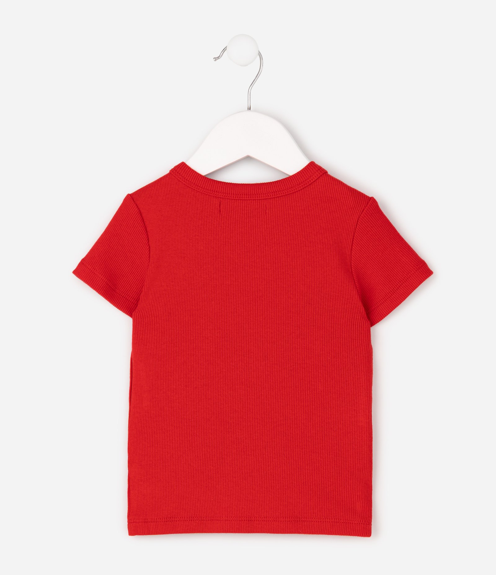 Camiseta Infantil Poim com Bordados de Flores Tam 1 a 6 Anos Vermelho 4
