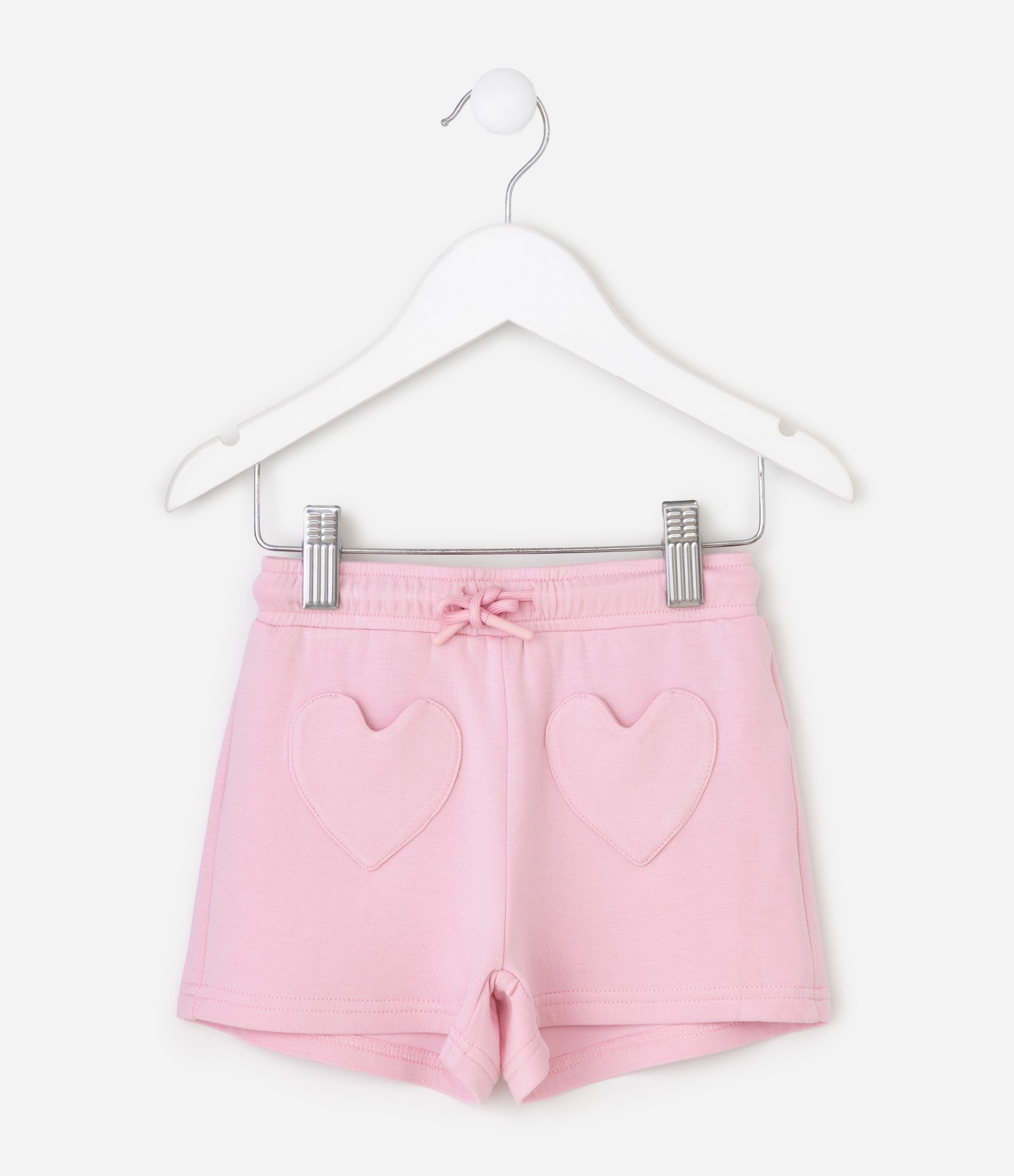 Short Runner Infantil em Modal com Bolsos de Coração – Tam 1 a 6 Anos Rosa Claro 1