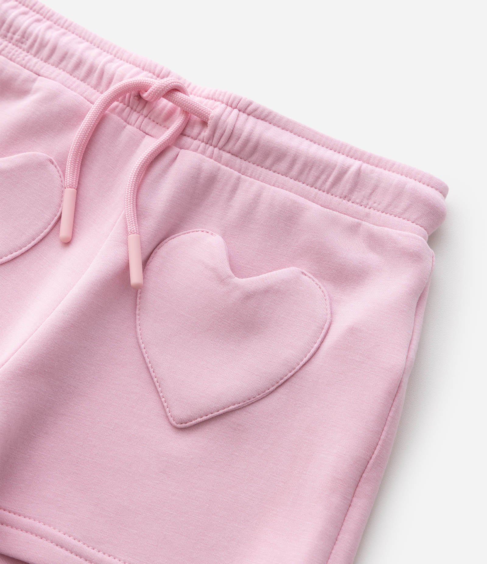 Short Runner Infantil em Modal com Bolsos de Coração – Tam 1 a 6 Anos Rosa Claro 4