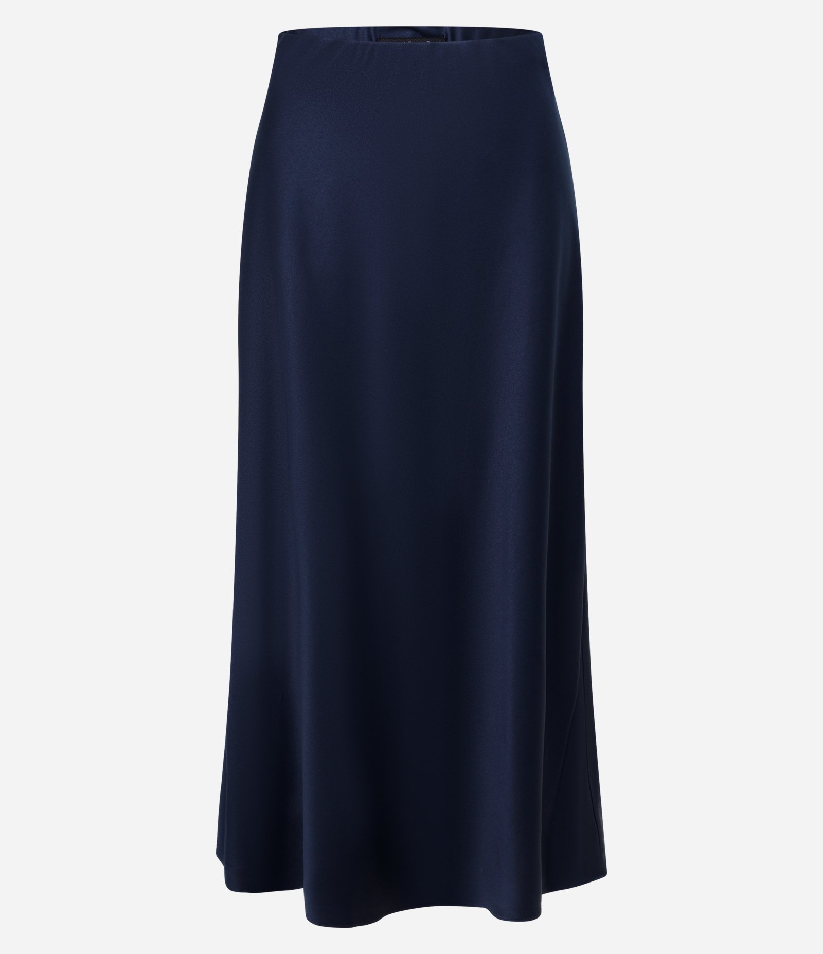 Saia Midi Acetinada com Cós Elástico Azul 5