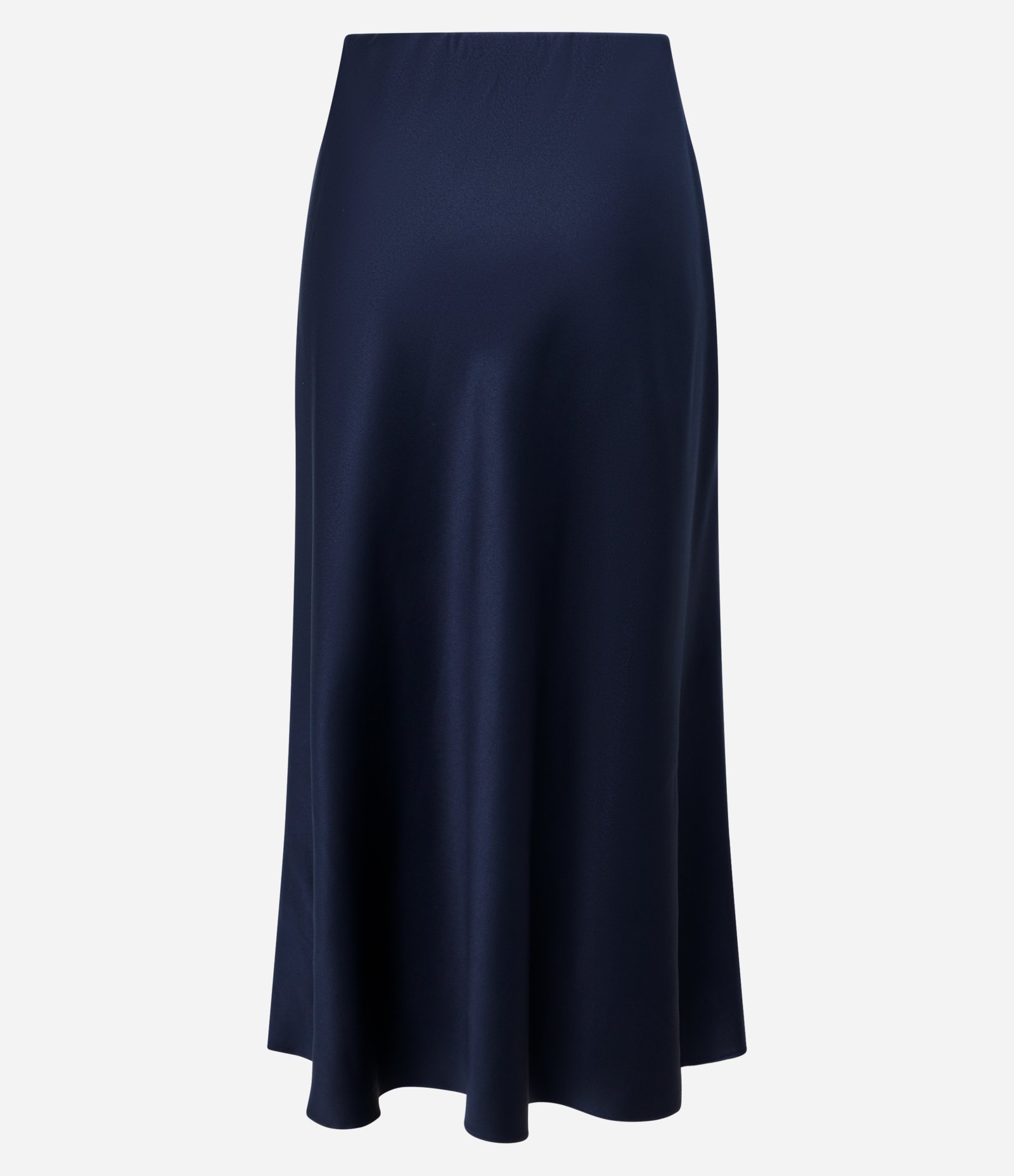 Saia Midi Acetinada com Cós Elástico Azul 6