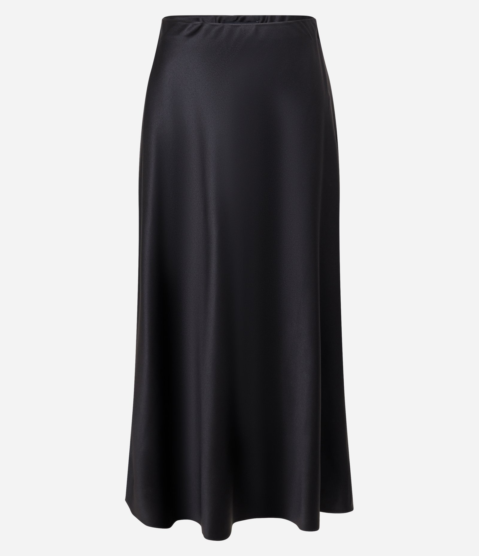 Saia Midi Acetinada com Cós Elástico Preto 5