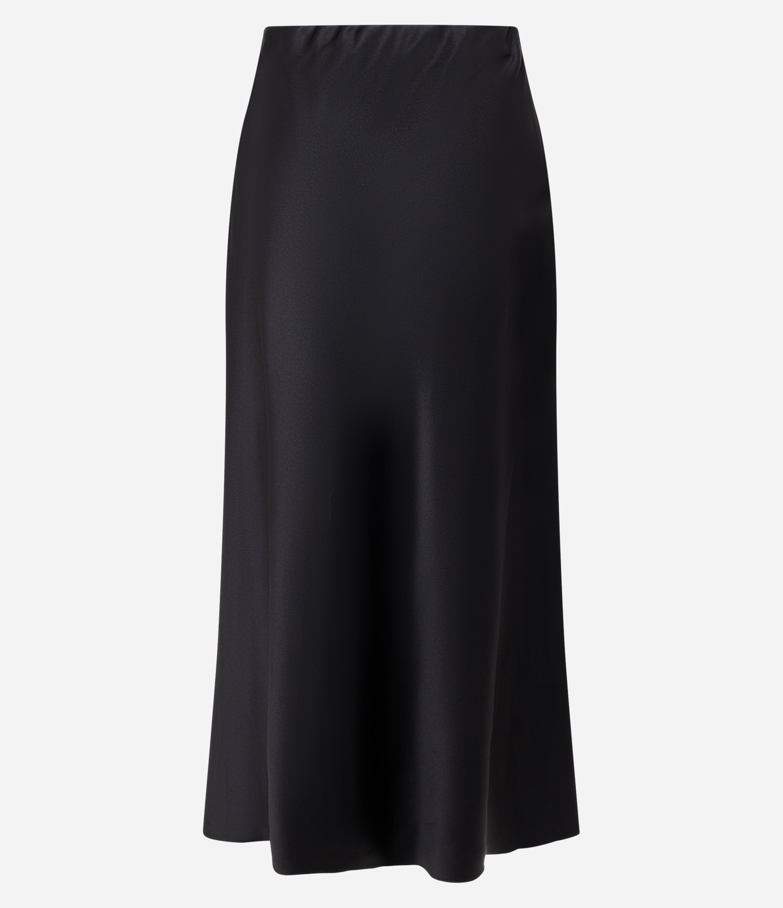 Saia Midi Acetinada com Cós Elástico Preto 6