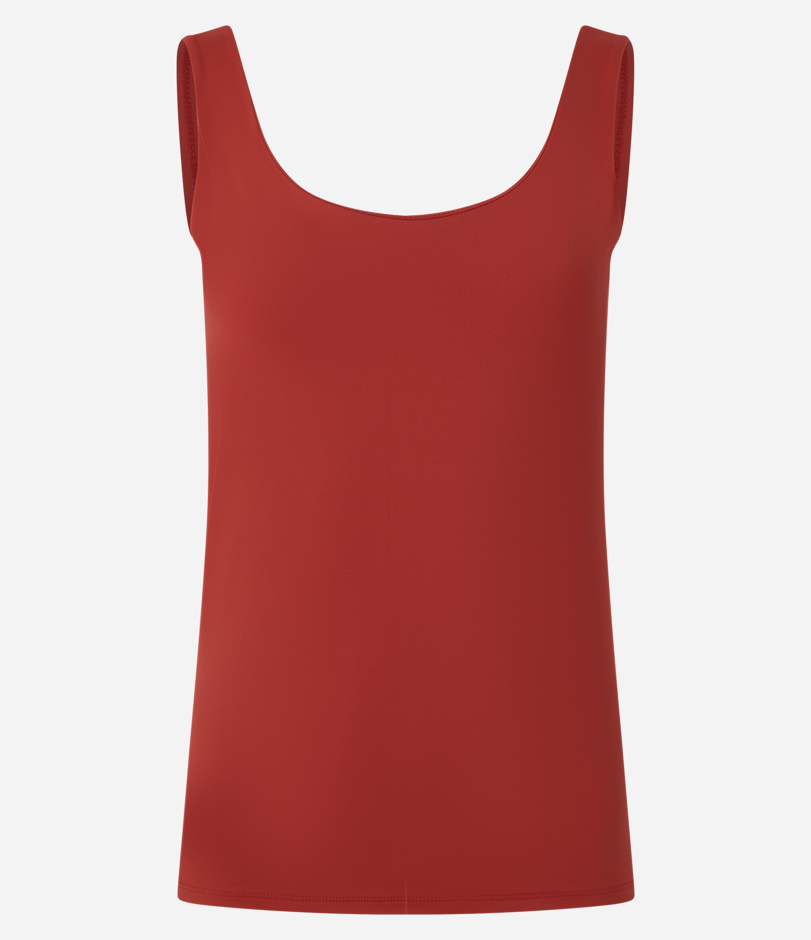 Blusa em Poliamida com Decote U e Alça Larga Vermelho Alaranjado 5