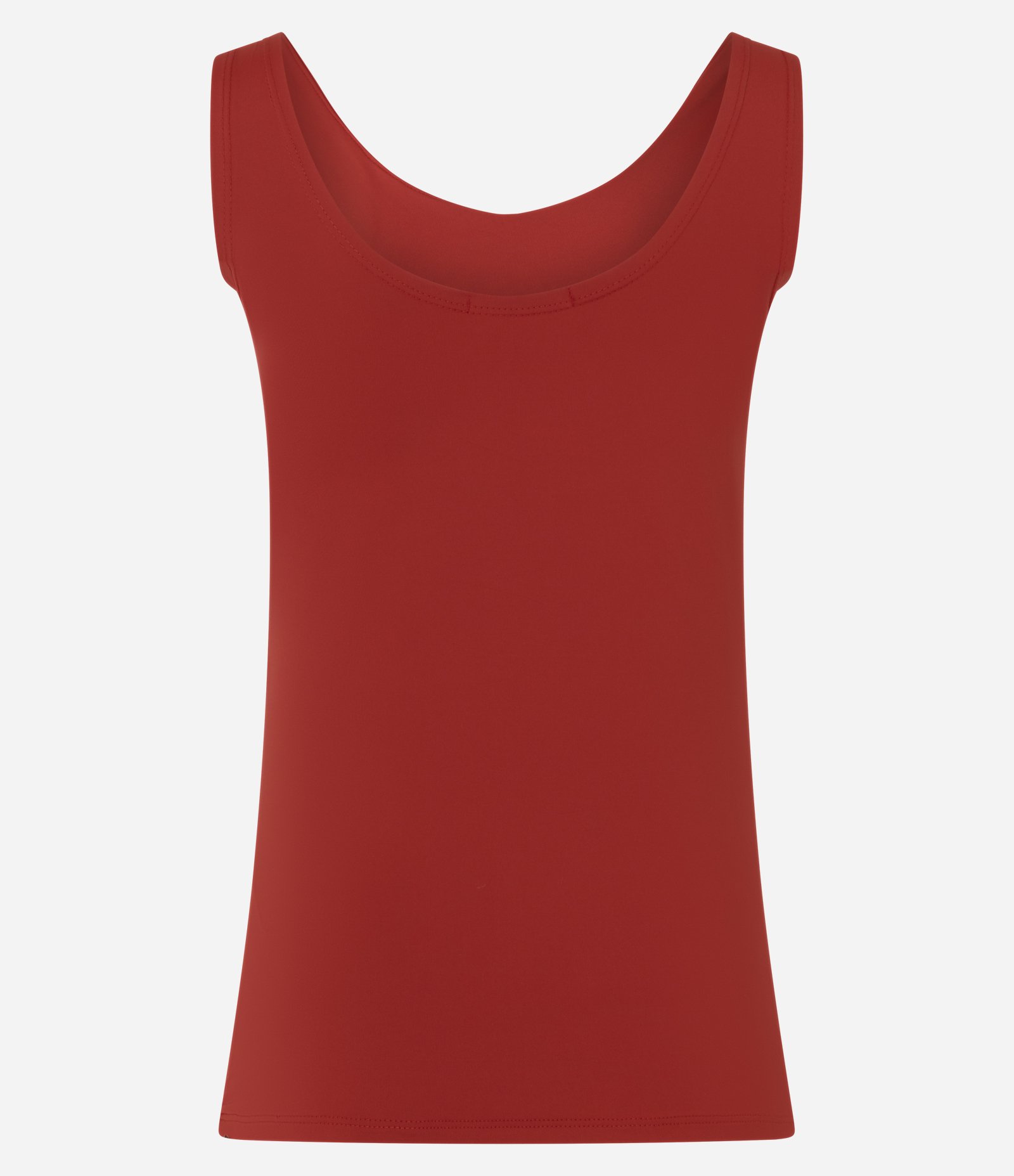 Blusa em Poliamida com Decote U e Alça Larga Vermelho Alaranjado 6