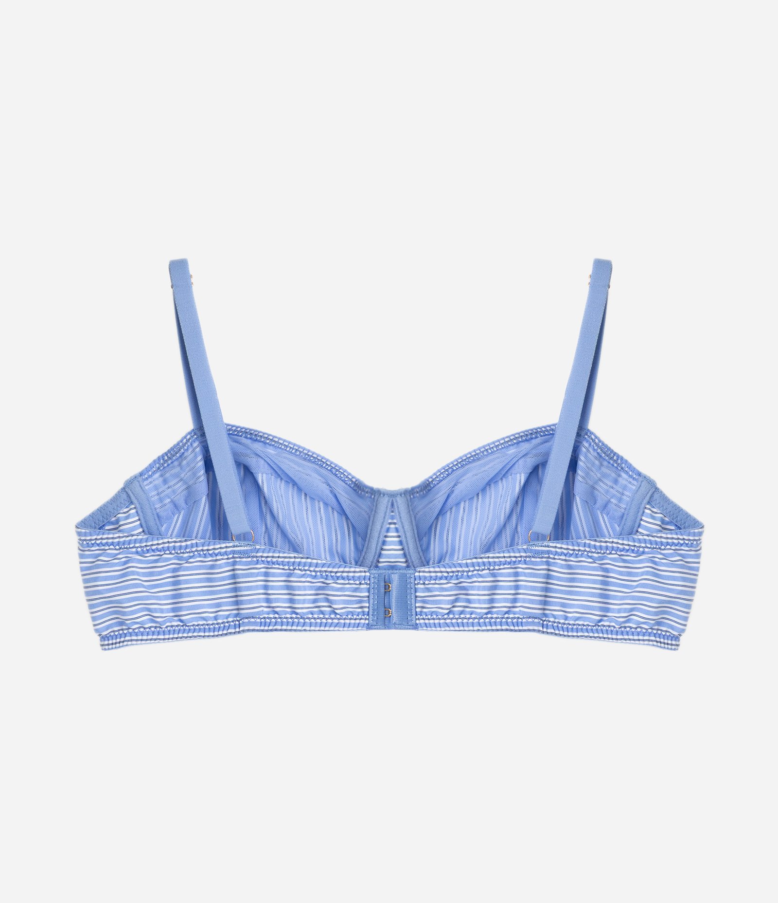 Sutiã Meia Taça em Tricoline com Estampa Listrada Azul 7