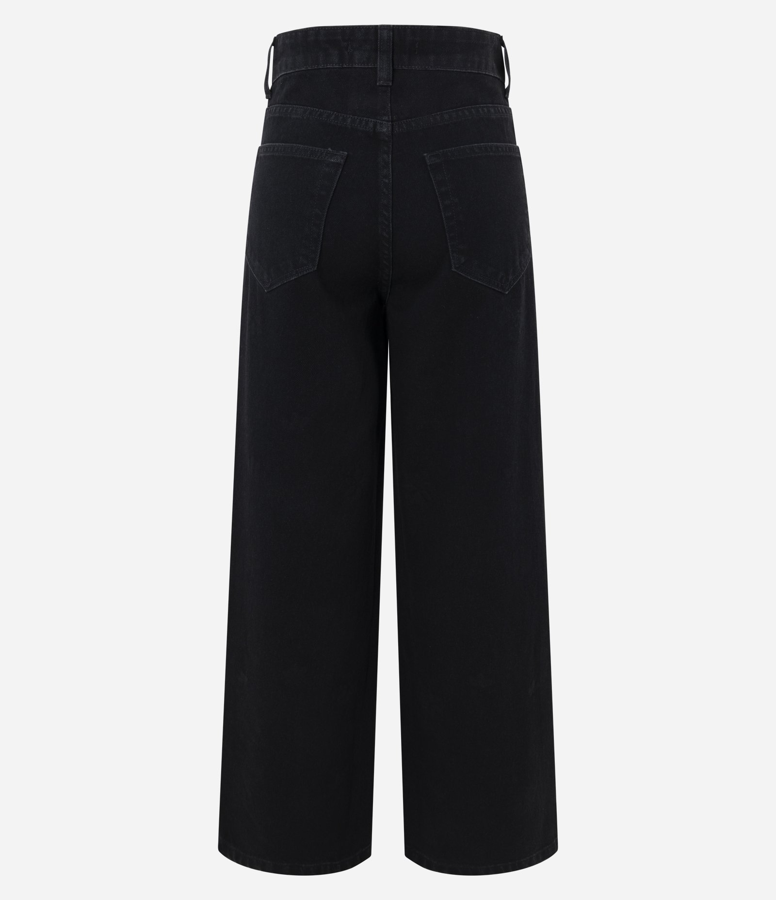 Calça Jeans Wide Leg com Aplicações de Brilho Preto 3