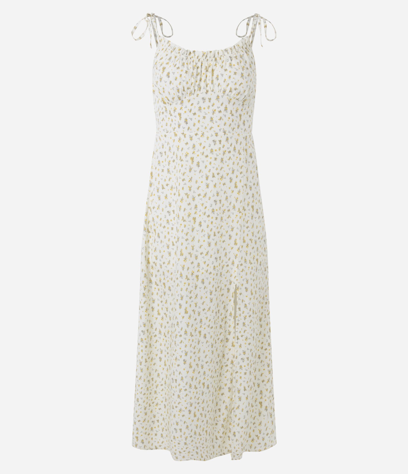 Vestido Midi em Viscose com Estampa Floral Liberty e Alças com Amarração Off White 5